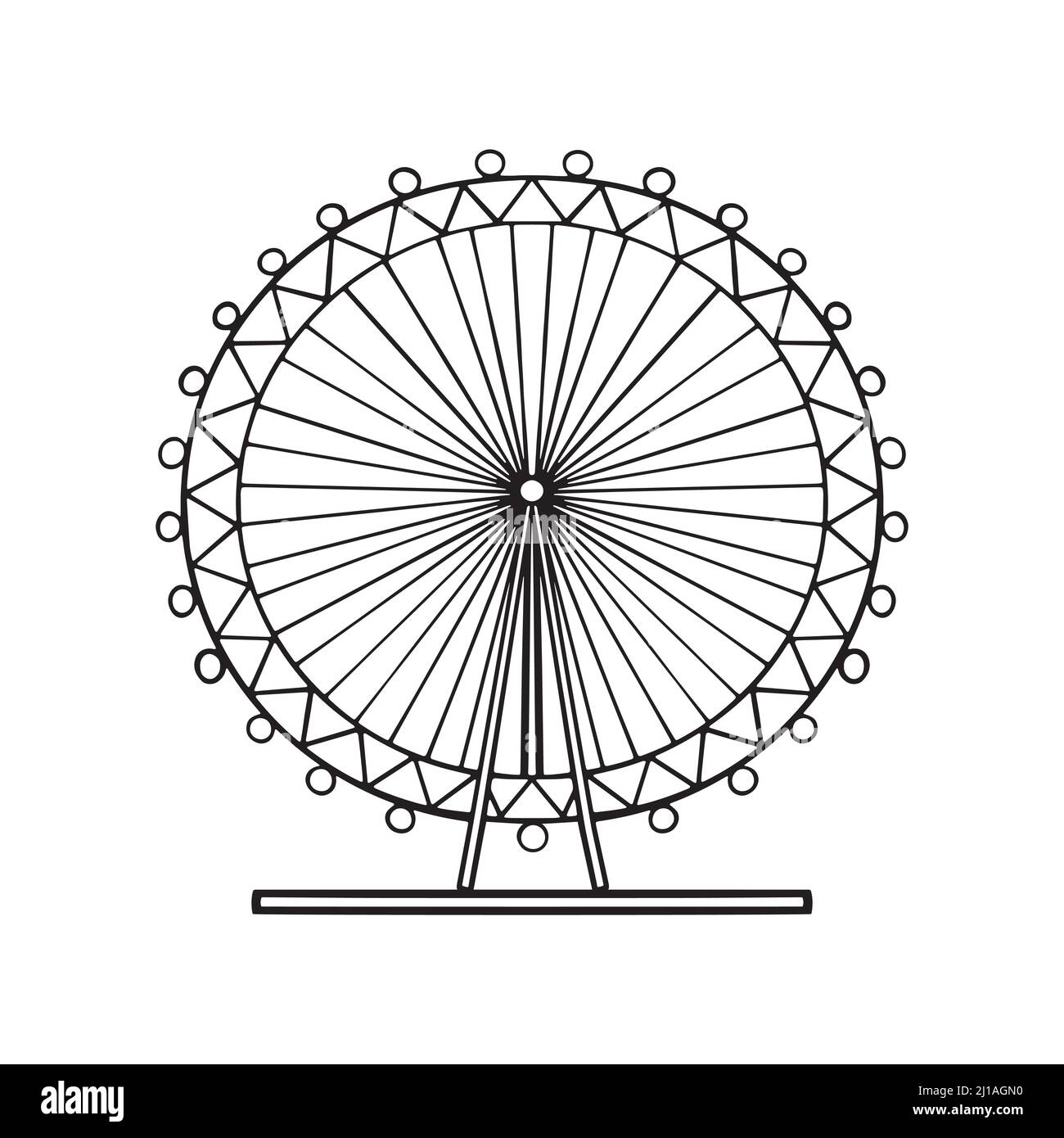 vector doodle ferris wheel icon, London Ferris wheel. sketch drawing. Stock Vector