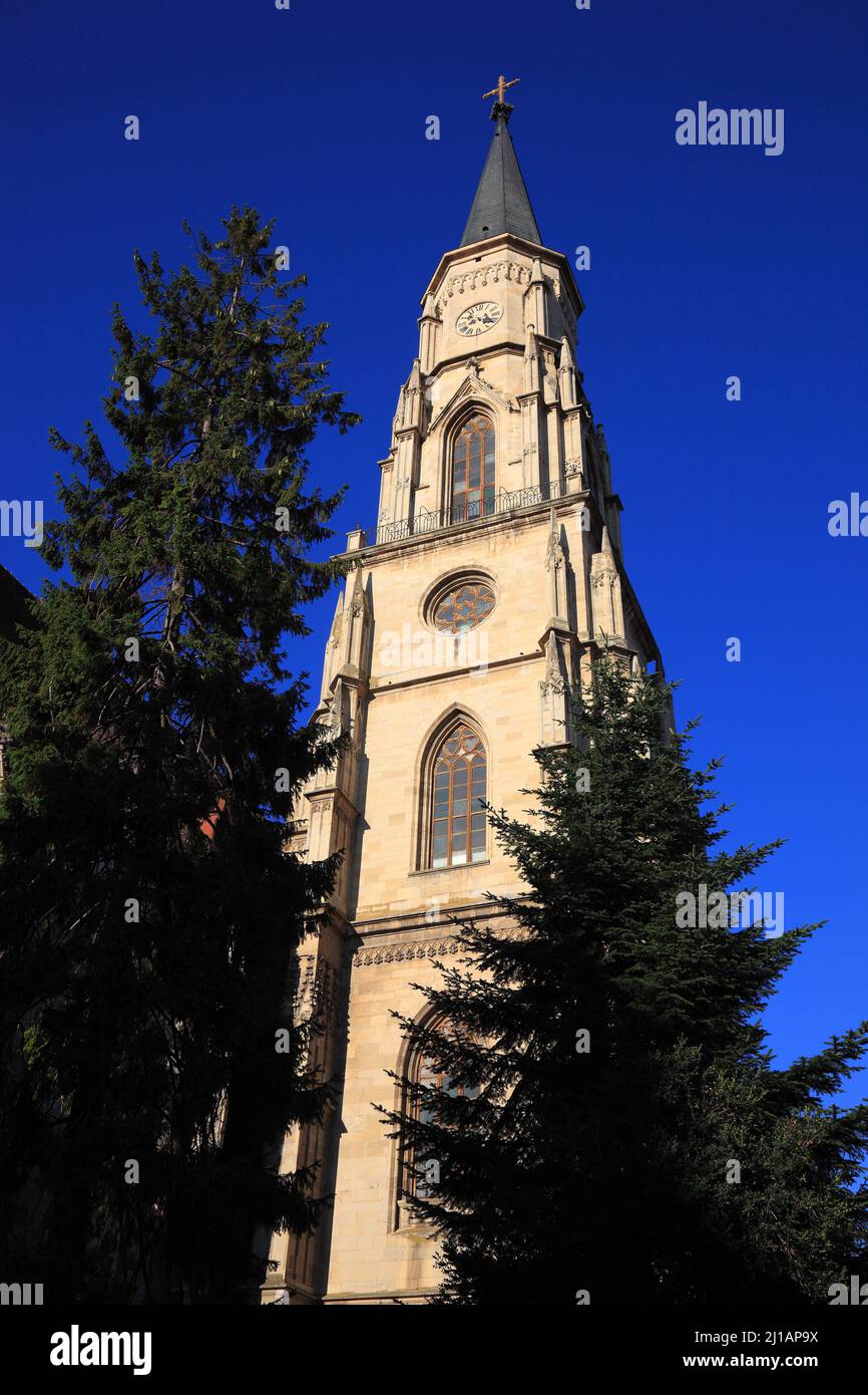 Die Klausenburger Michaelskirche in Cluj-Napoca, deutsch Klausenburg, ist das bedeutendste Beispiel einer gotischen Hallenkirche in Siebenbürgen, Rumä Stock Photo