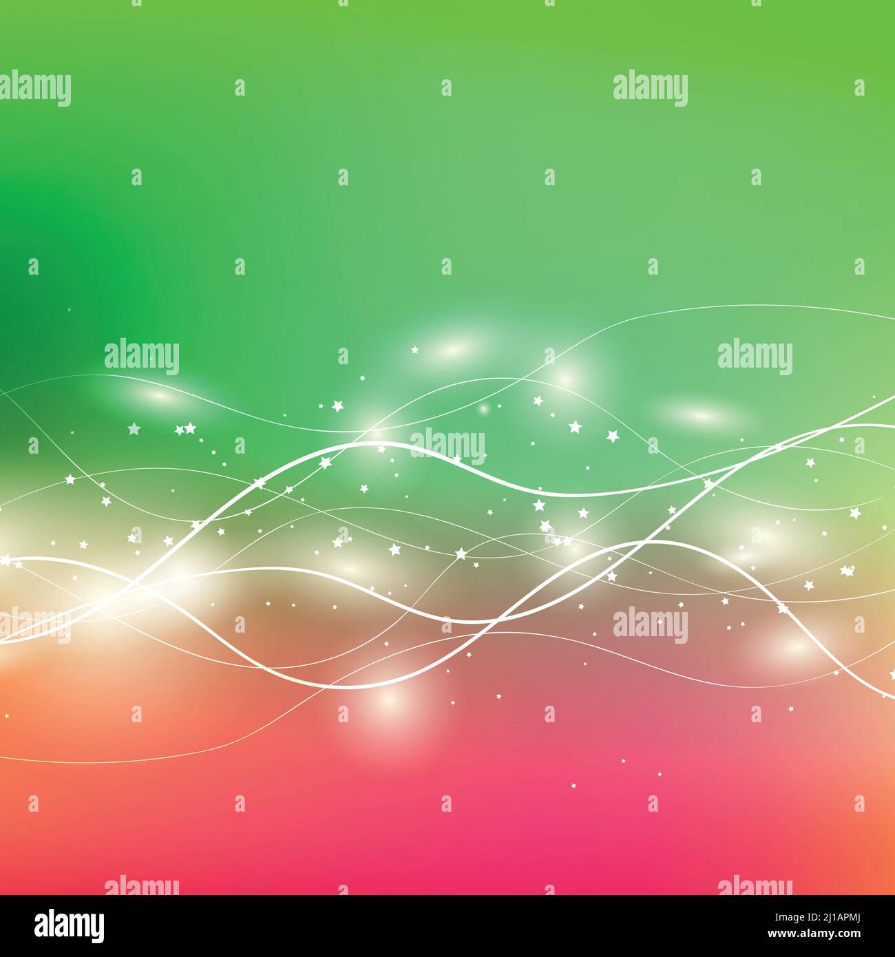 Abstract colorful background with light lines, stars, gradient waves, geometric shapes, dynamical forms. Design for poster, banner, card. Vector Stock Vector