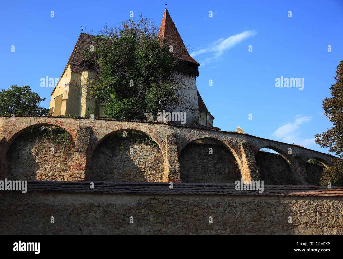 Kirchenburg, UNESCO-Weltkulturerbe, Biertan, Birthälm, eine Gemeinde im Kreis Sibiu, in Siebenbürgen, Rumänien  /  Fortified church, UNESCO World Heri Stock Photo