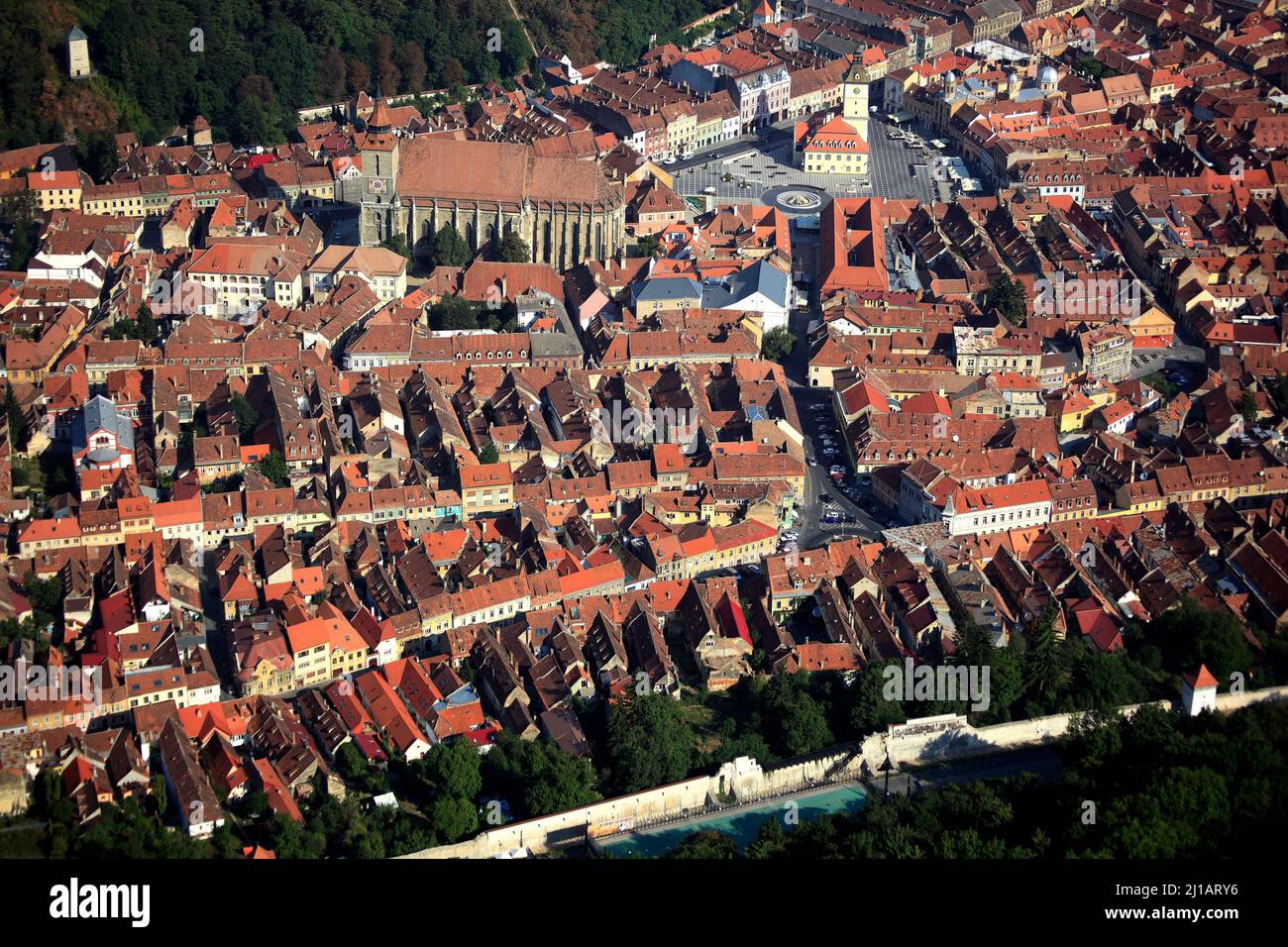 Blick auf Brasov, Kronstadt, Siebenbürgen, Rumänien  /  View of Brasov, Brasov, Transylvania, Romania  (Aufnahmedatum kann abweichen) Stock Photo
