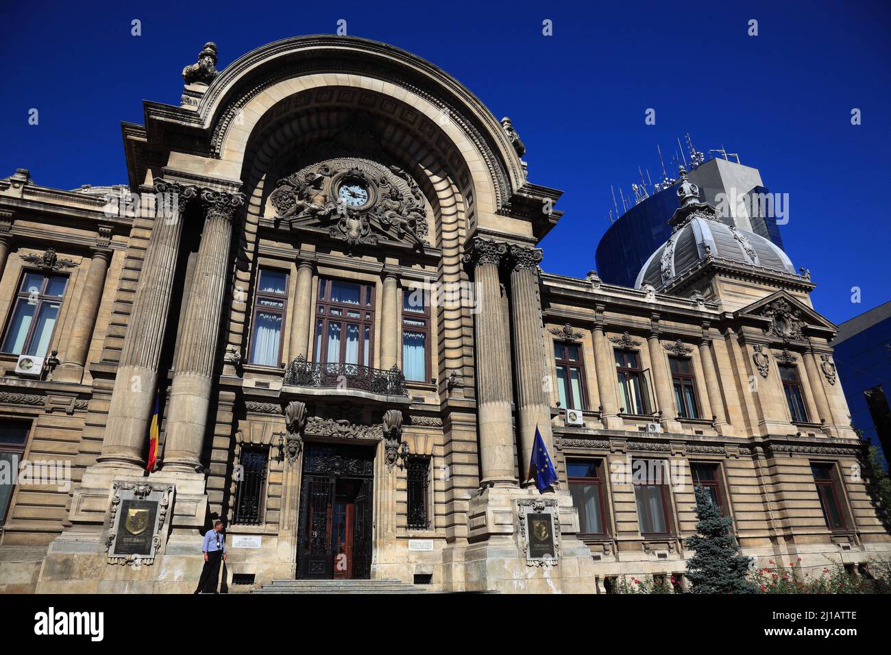 CEC Sparkassenpalast, Bukarest, Rumänien  / CEC Savings Bank Palace, Bucharest, Romania (Aufnahmedatum kann abweichen) Stock Photo