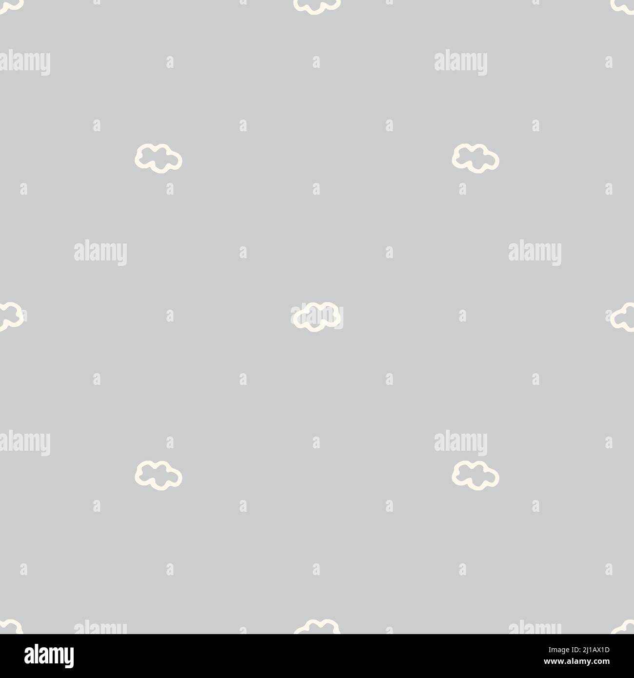 Calm newborn minimal cloud sky seamless pattern. Gender neutral baby ...