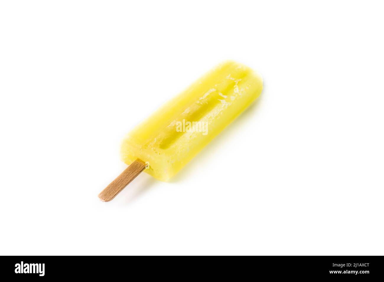 Lemon popsicle isolated on white background Stock Photo