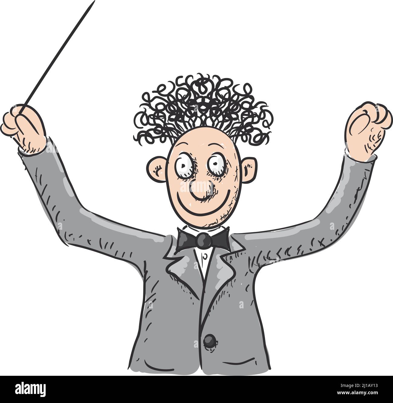 Orchestra conductor, vector illustration drawing Stock Vector Image