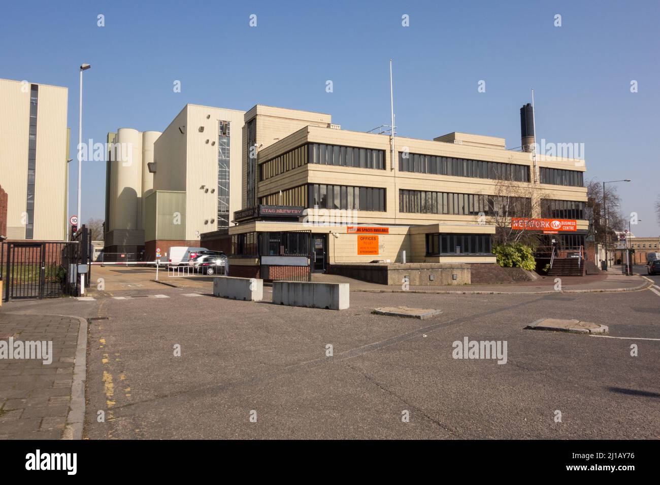 The entrance to the former Stag Brewery, Lower Richmond Road, Mortlake