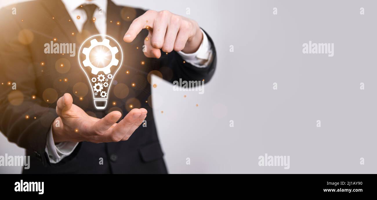 Light bulb symbol idea gear hi-res stock photography and images - Alamy