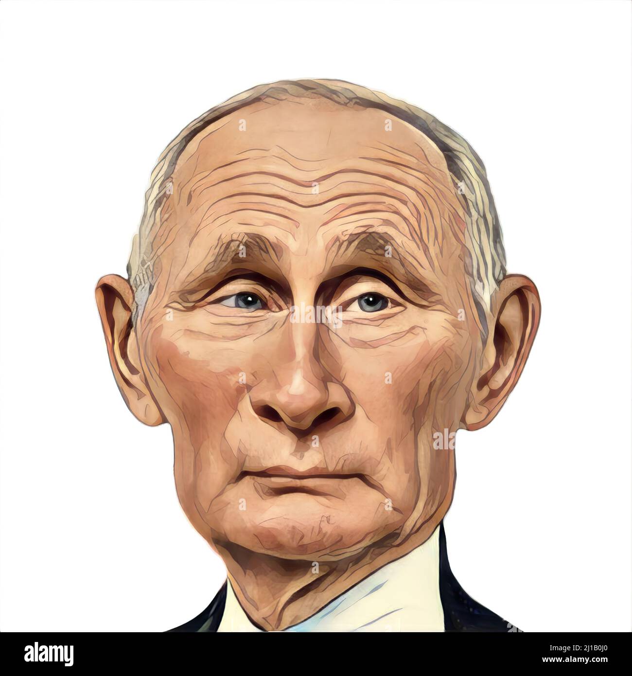 Russian president Vladimir Putin, caricature face, old Stock Photo