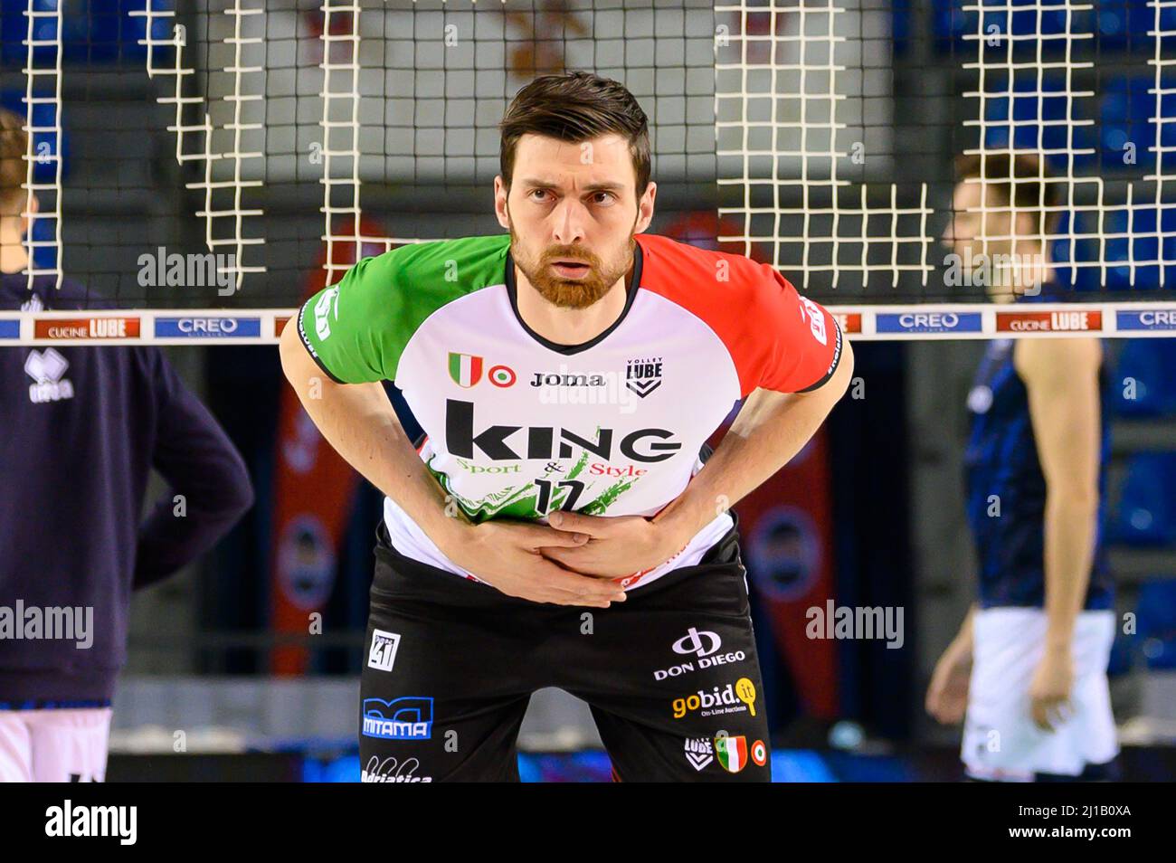 Eurosuole Forum, Civitanova Marche, Italy, March 23, 2022, Simone Anzani #17 (Cucine Lube Civitanova) during Cucine Lube Civitanova vs Allianz Milan Stock Photo