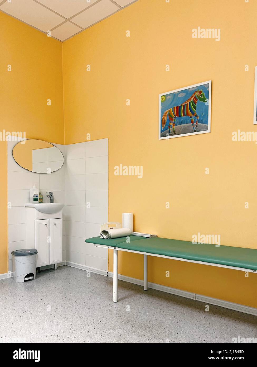 Medical office for admitting children. Pediatric ward. Sink in doctor's office Stock Photo