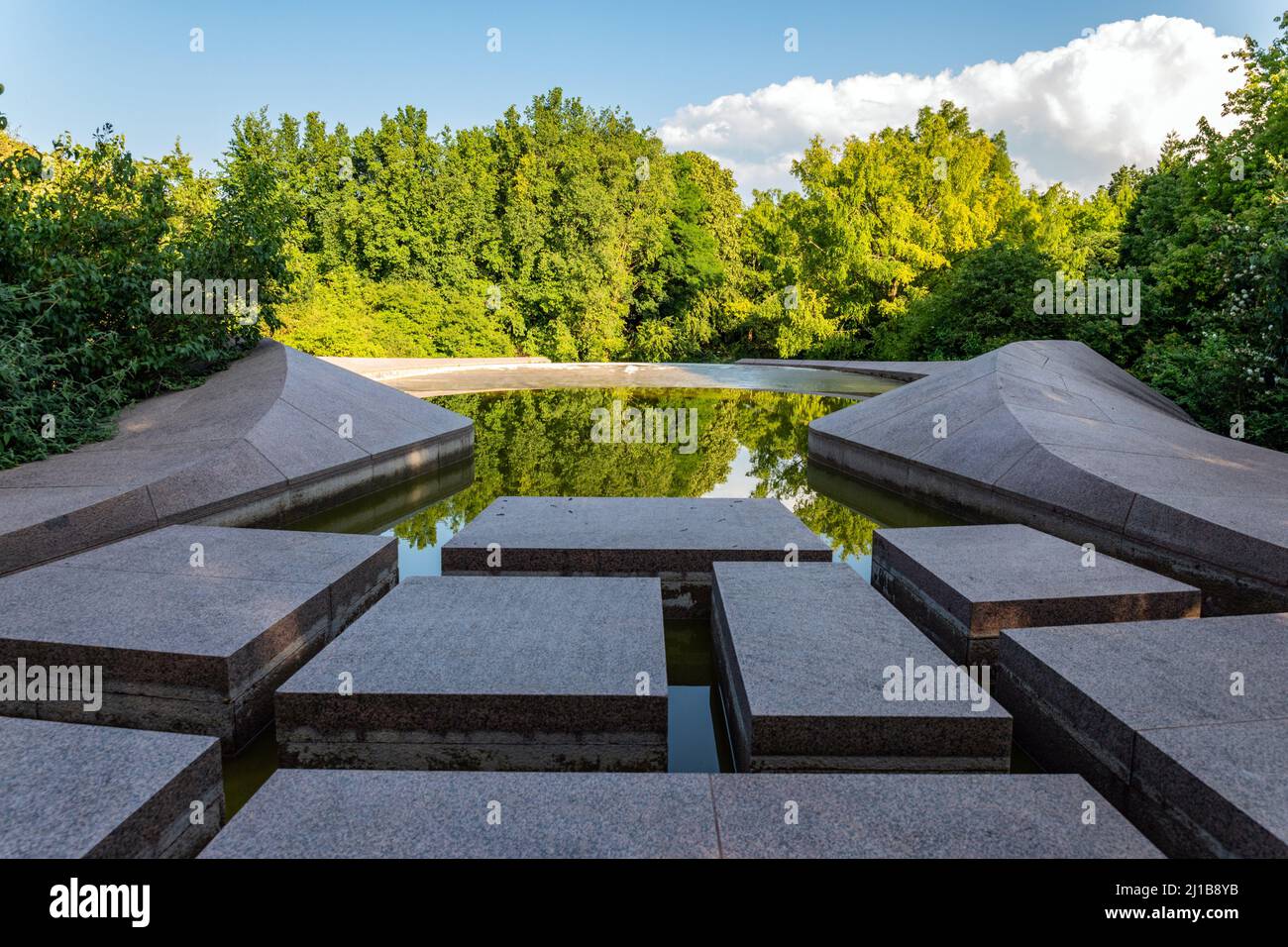 GARDEN OF THE ARMED FORCES OF THE UNITED STATES OF AMERICA, CAEN, CALVADOS, NORMANDY, FRANCE Stock Photo