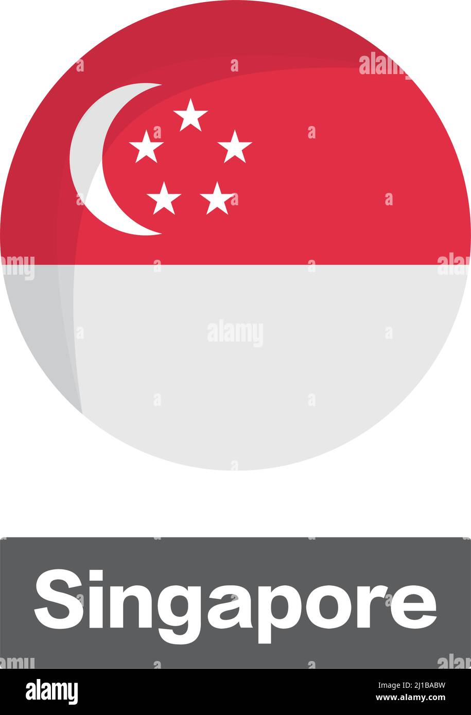 Modern round singer pole flag. Southeast Asian nation. Editable vector. Stock Vector