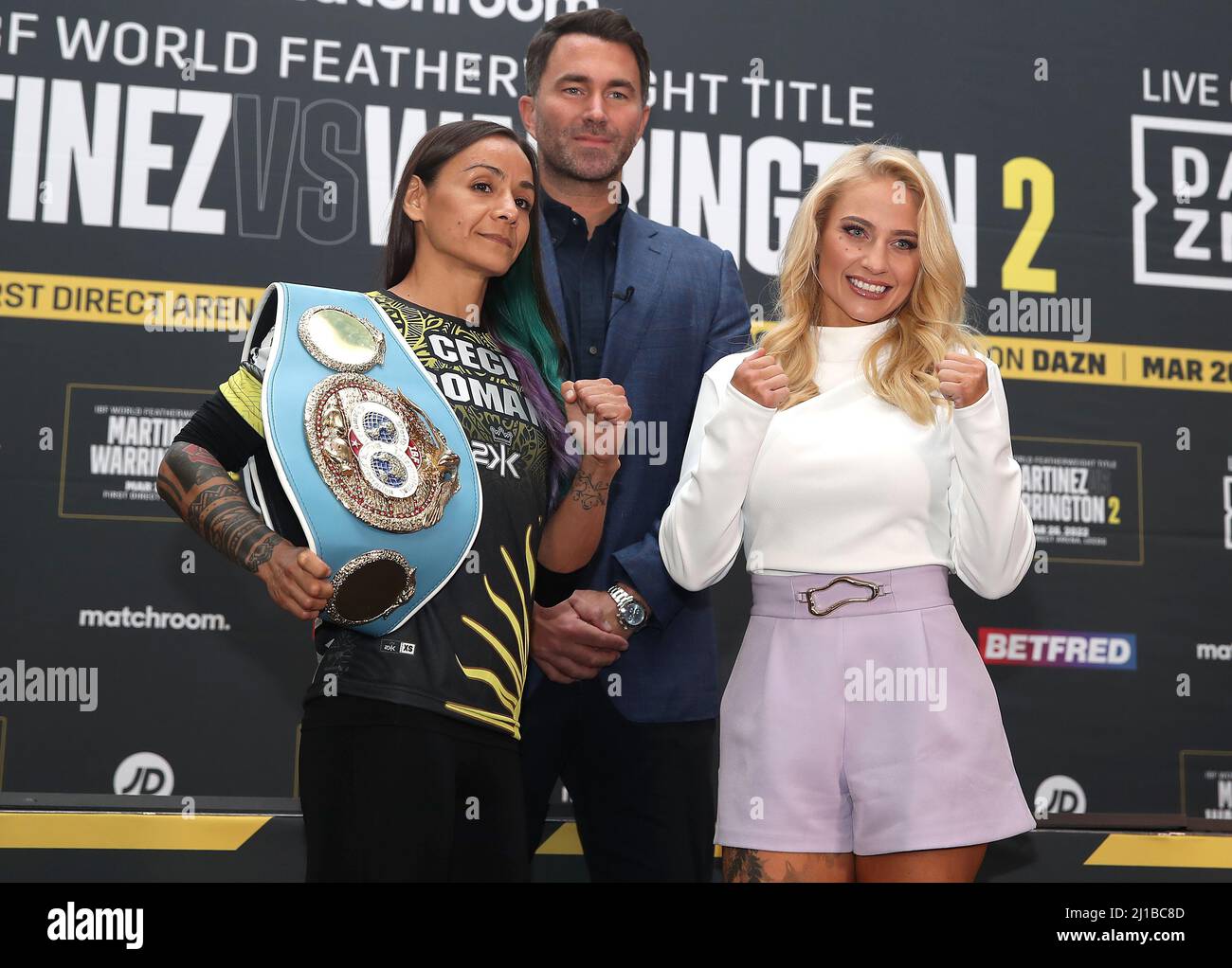 Shannon O'Connell at the weigh-in ahead of their IBF World Bantamweight  Title fight against Ebanie Bridges during the weigh in at Aspire, Leeds.  Picture date: Friday December 9, 2022 Stock Photo 
