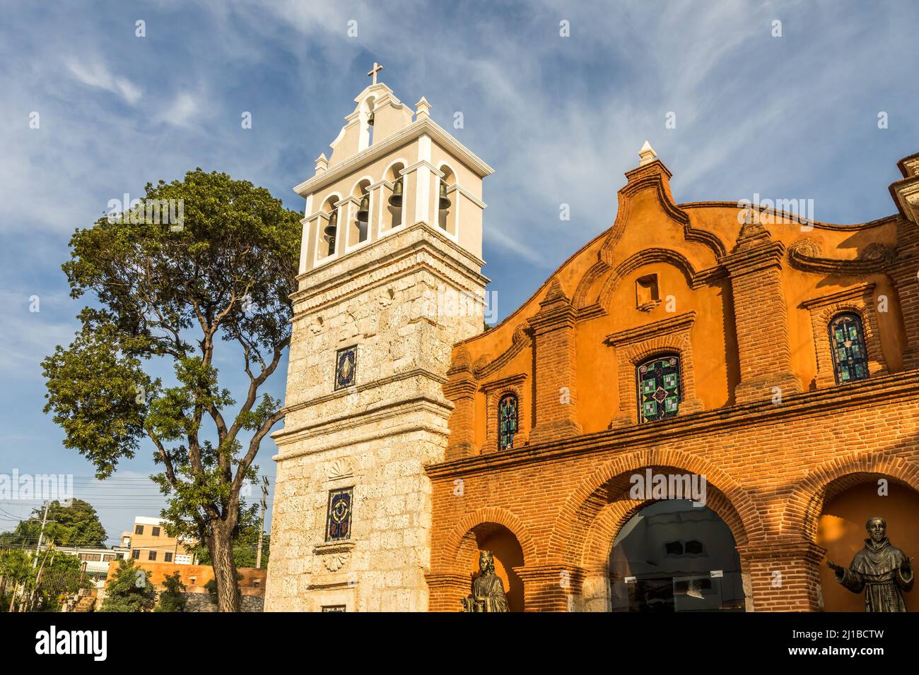 CHURCH OF SAINT BARBARA, IGLESIA DE SANTA BARBARA, IN THE COLONIAL QUARTER LISTED AS A WORLD HERITAGE SITE BY UNESCO, SANTO DOMINGO, DOMINICAN REPUBLIC Stock Photo