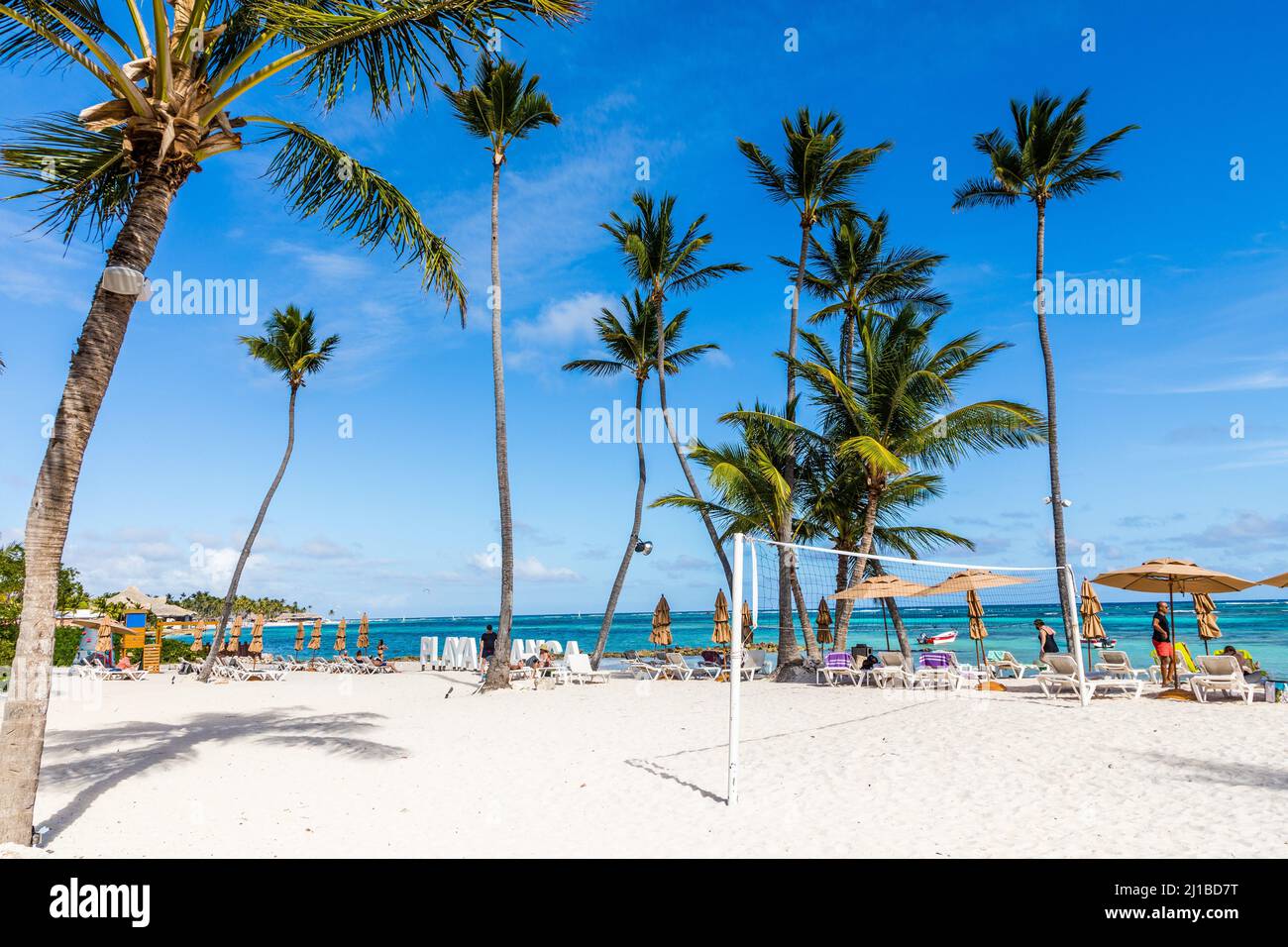 ILLUSTRATION OF THE DECLINE IN THE NUMBER OF RESORT BOOKINGS, THE BEACH AT THE WESTIN PUNTA CANA RESORT & CLUB, DOMINICAN REPUBLIC Stock Photo