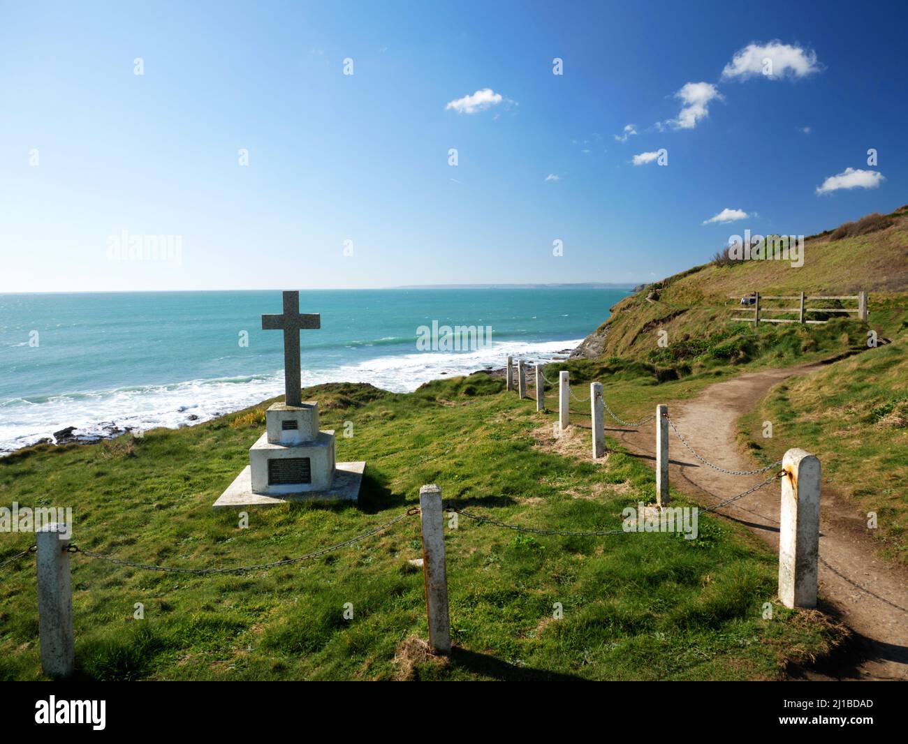 Memorial to the passing of the Grylls Act, Porthleven, Cornwall. Stock Photo