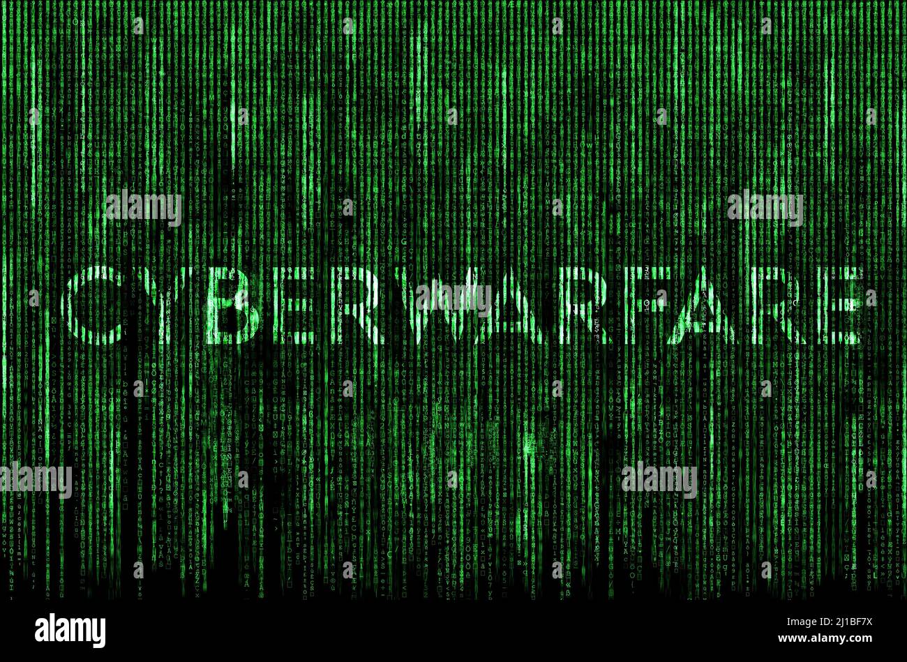Cyberwar digital matrix illustration Stock Photo