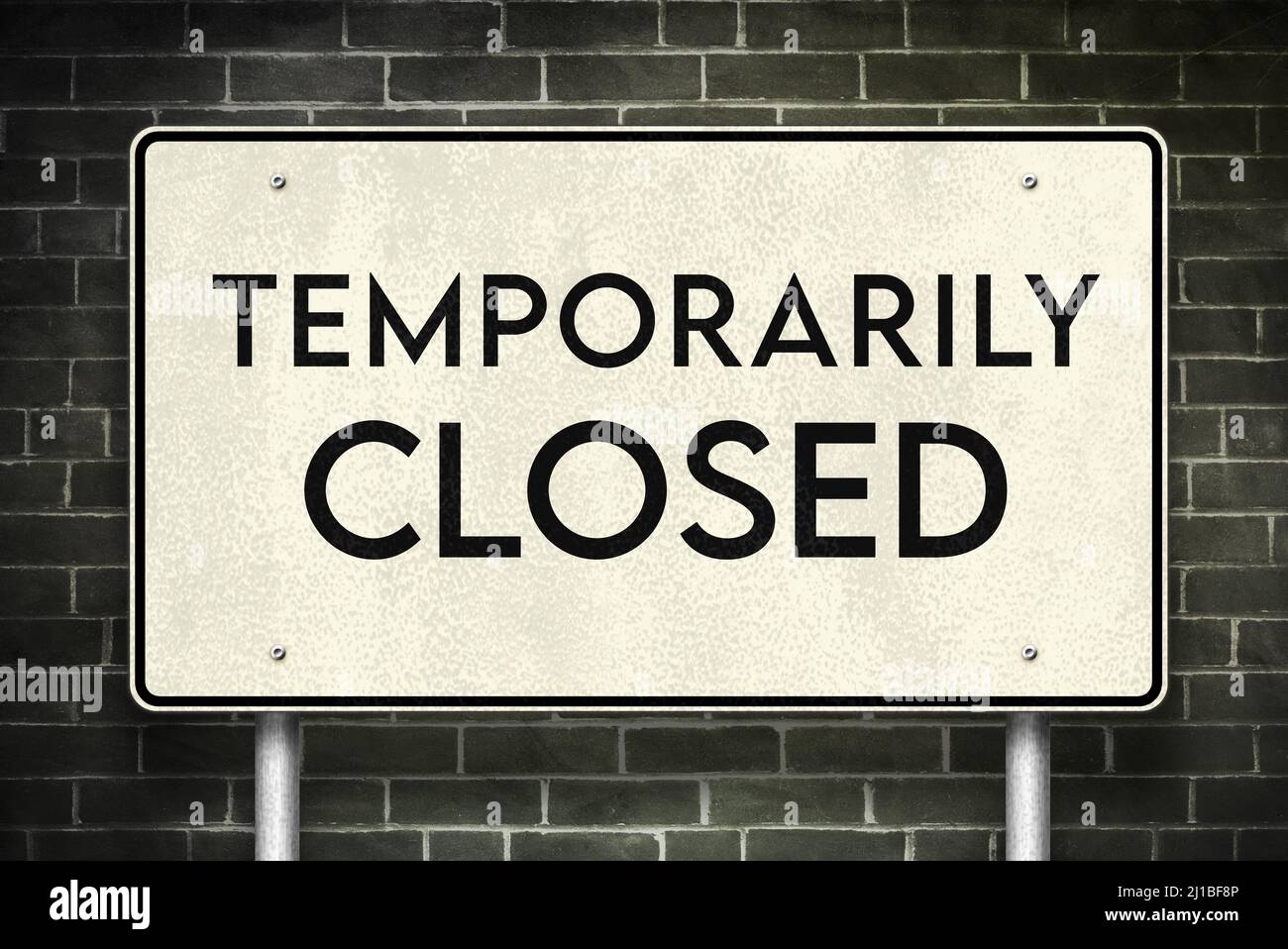 Temporarily Closed road sign information Stock Photo