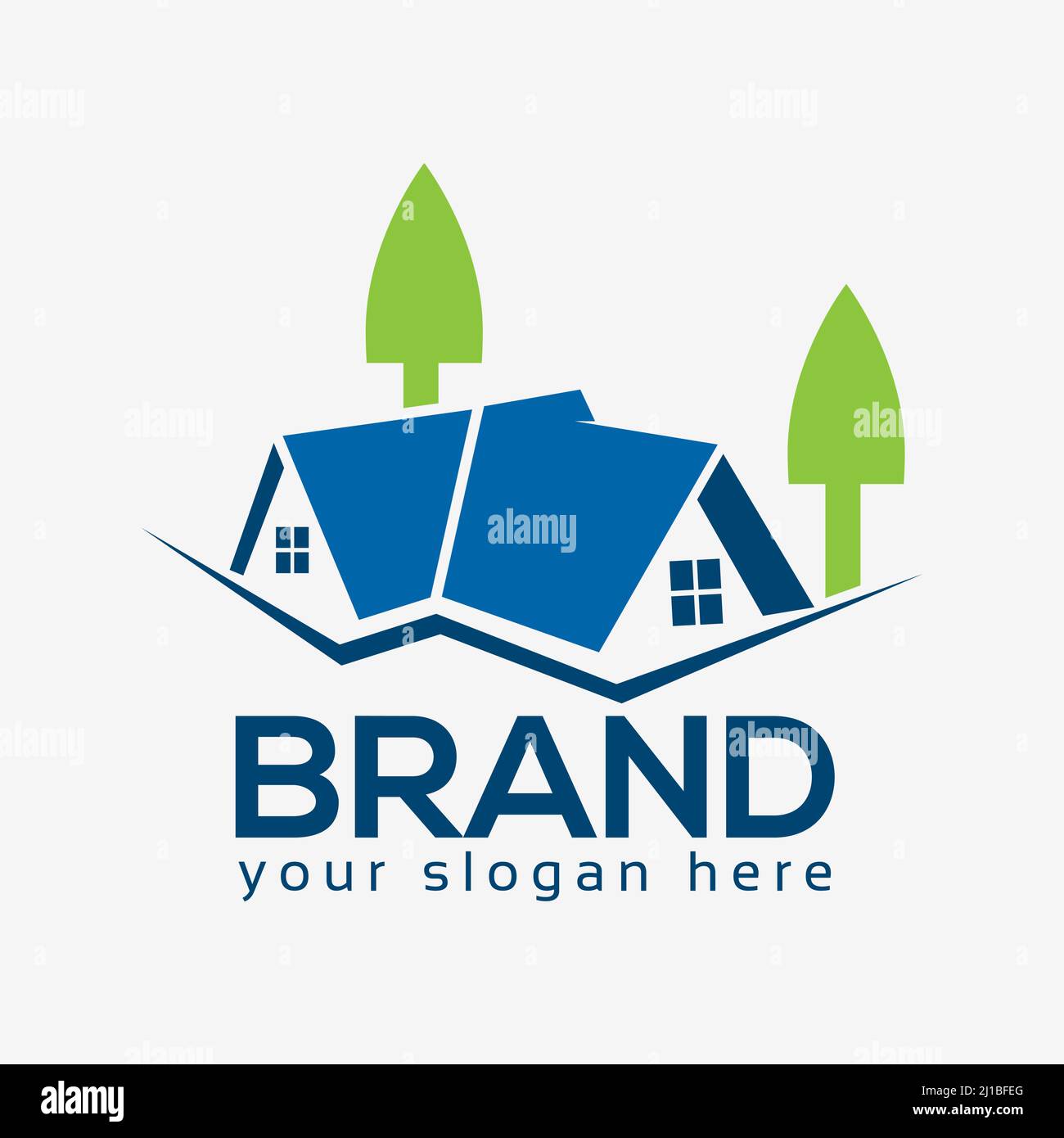 Cool house logo vector. Flat design. Vector Illustration on white
