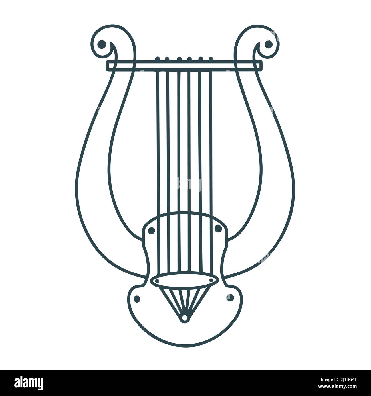 Greek harp musical instrument vector illustration Stock Vector Image & Art  - Alamy