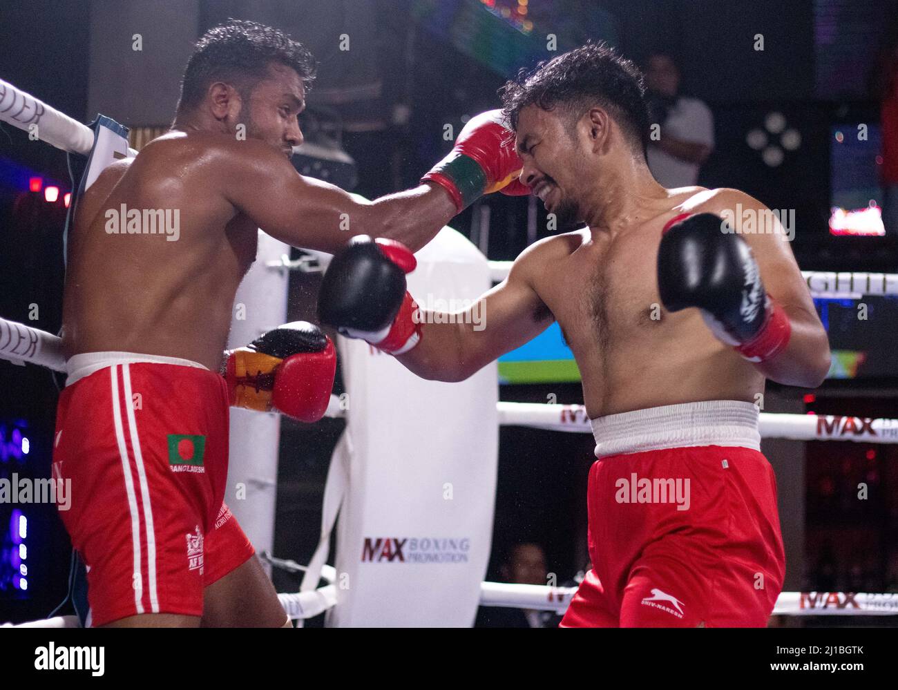 March 24, 2022, Kathmandu, NE, Nepal Ajit Magar (R) from Nepal and MD