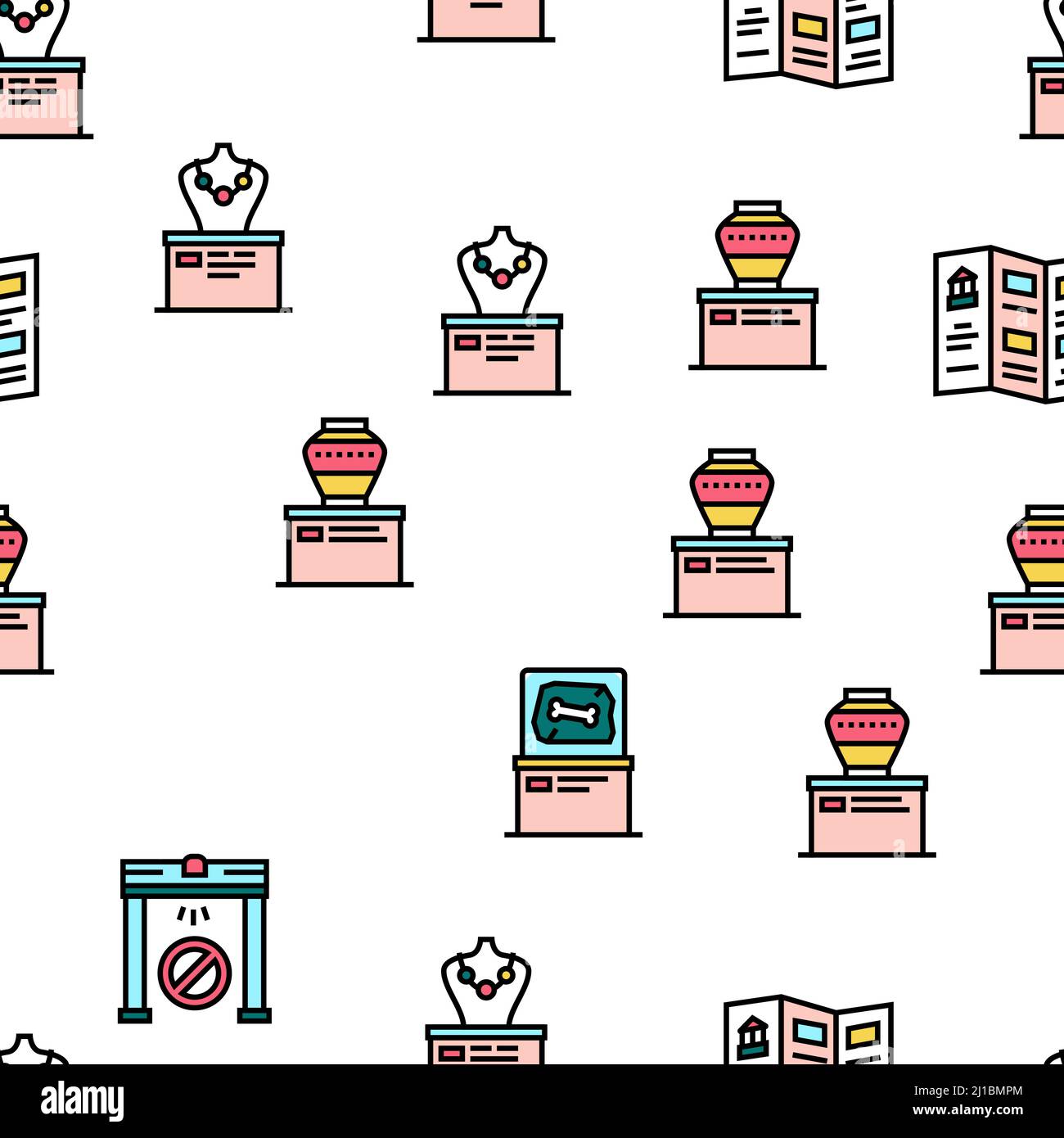 Museum Gallery Exhibit Vector Seamless Pattern Stock Vector Image & Art ...