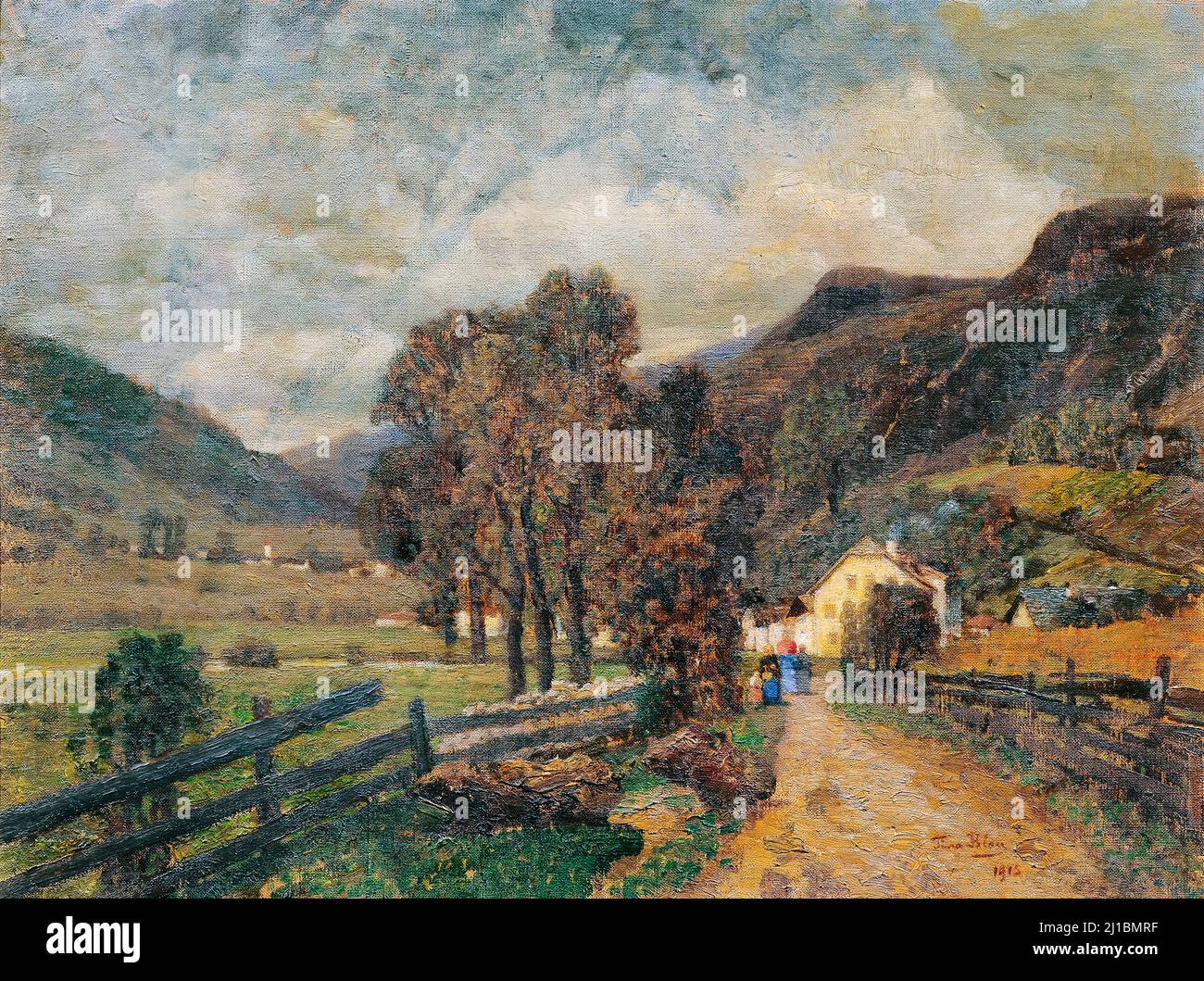 Tina Blau, Oetz 1901, landscape painting in oil, 1914-1915 Stock Photo