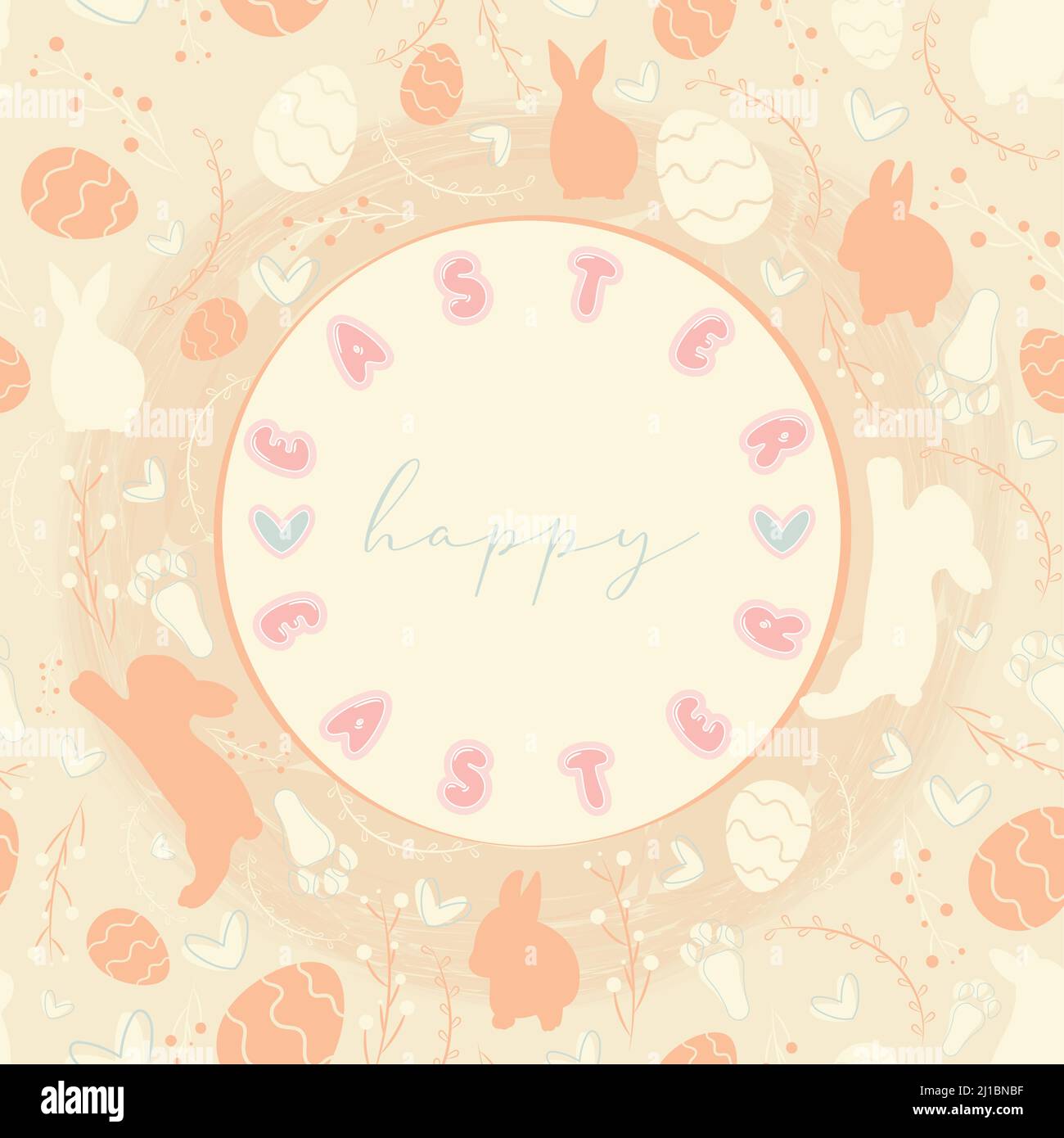 Pastry colored easter week label on pattern background Easter Vector Stock Vector