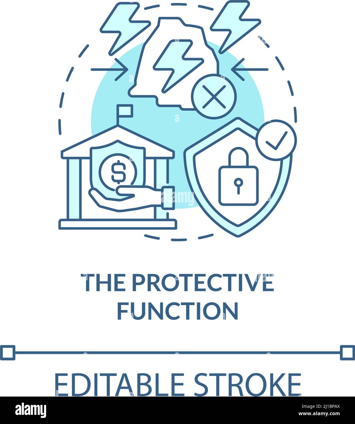 Protective function turquoise concept icon Stock Vector