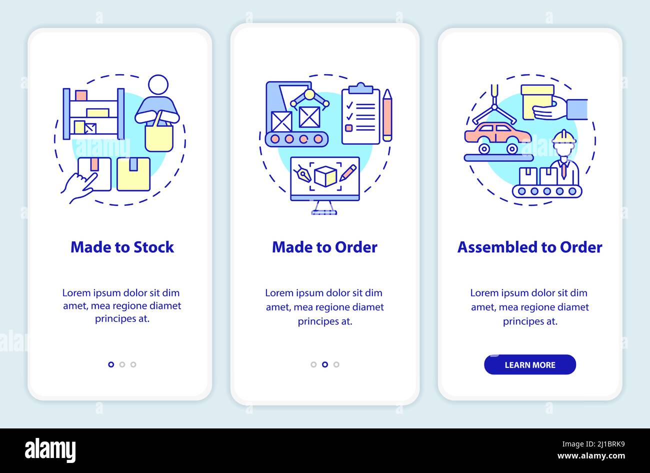 Types of products onboarding mobile app screen Stock Vector Image & Art ...