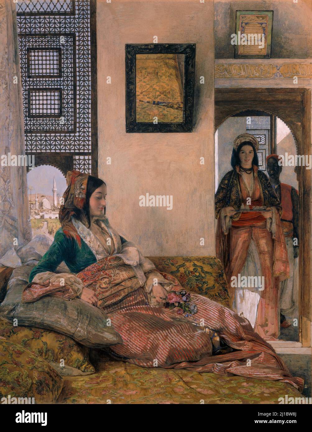 Life in the harem, Cairo 1858 - John Frederick Lewis (1805-1876) Stock Photo