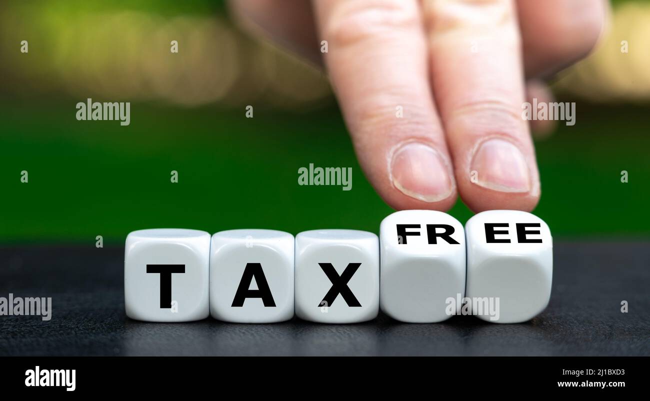 Dice form the expression 'tax free'. Stock Photo