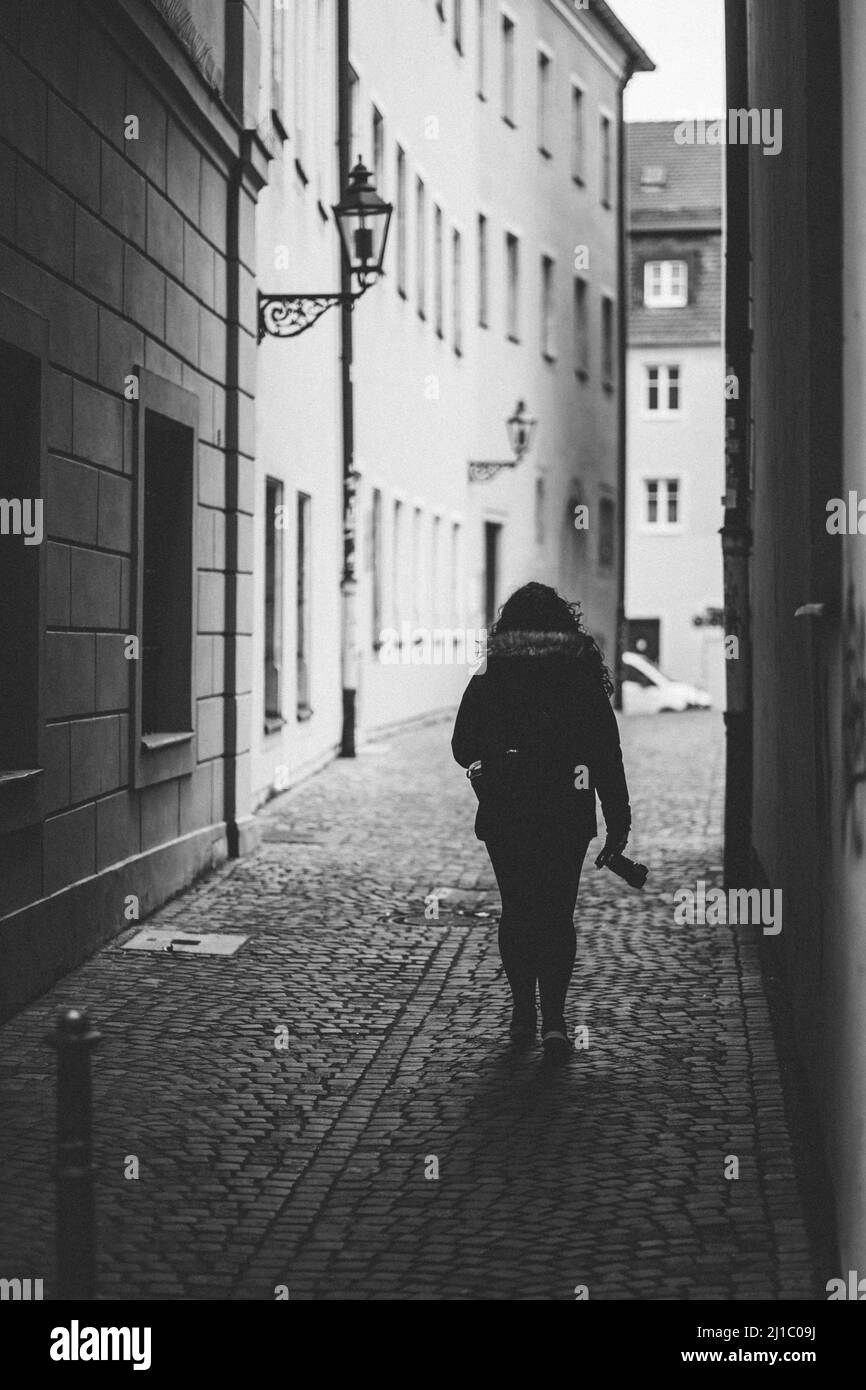 Outdoor walk rear view Black and White Stock Photos & Images - Alamy