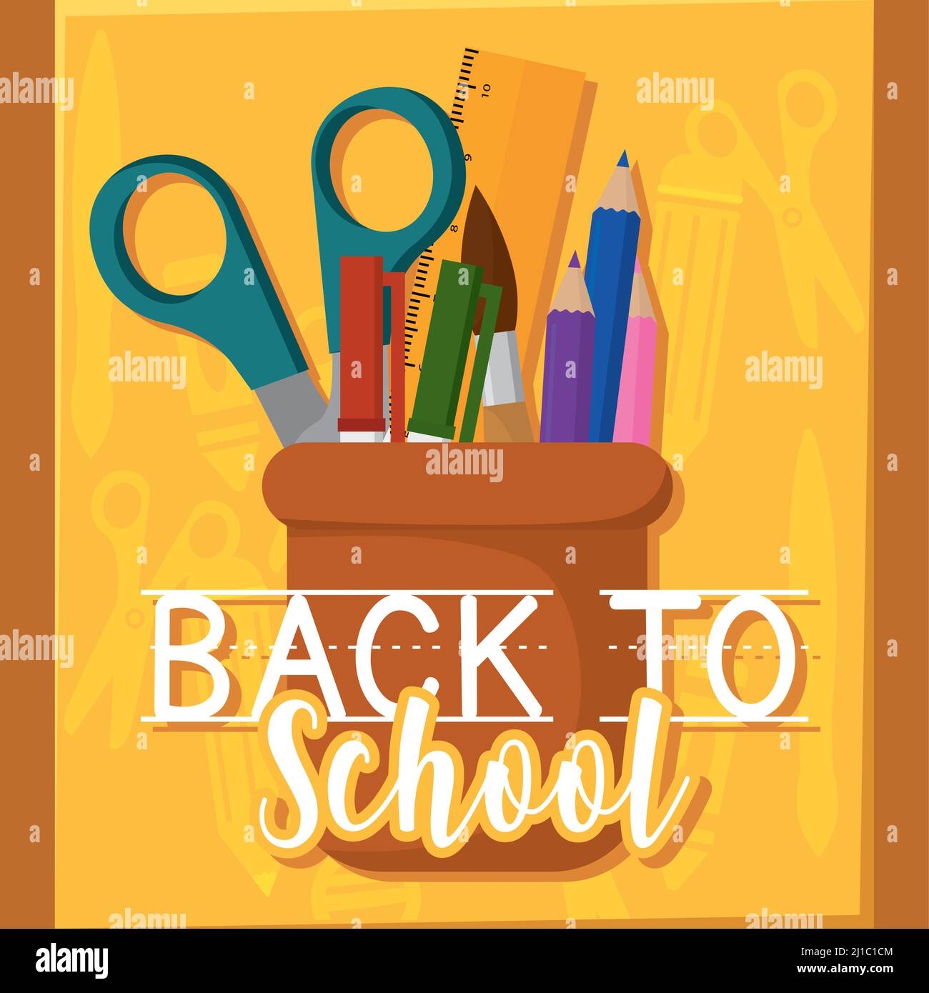 Poster scissors back to school vector illustration Stock Vector Image ...