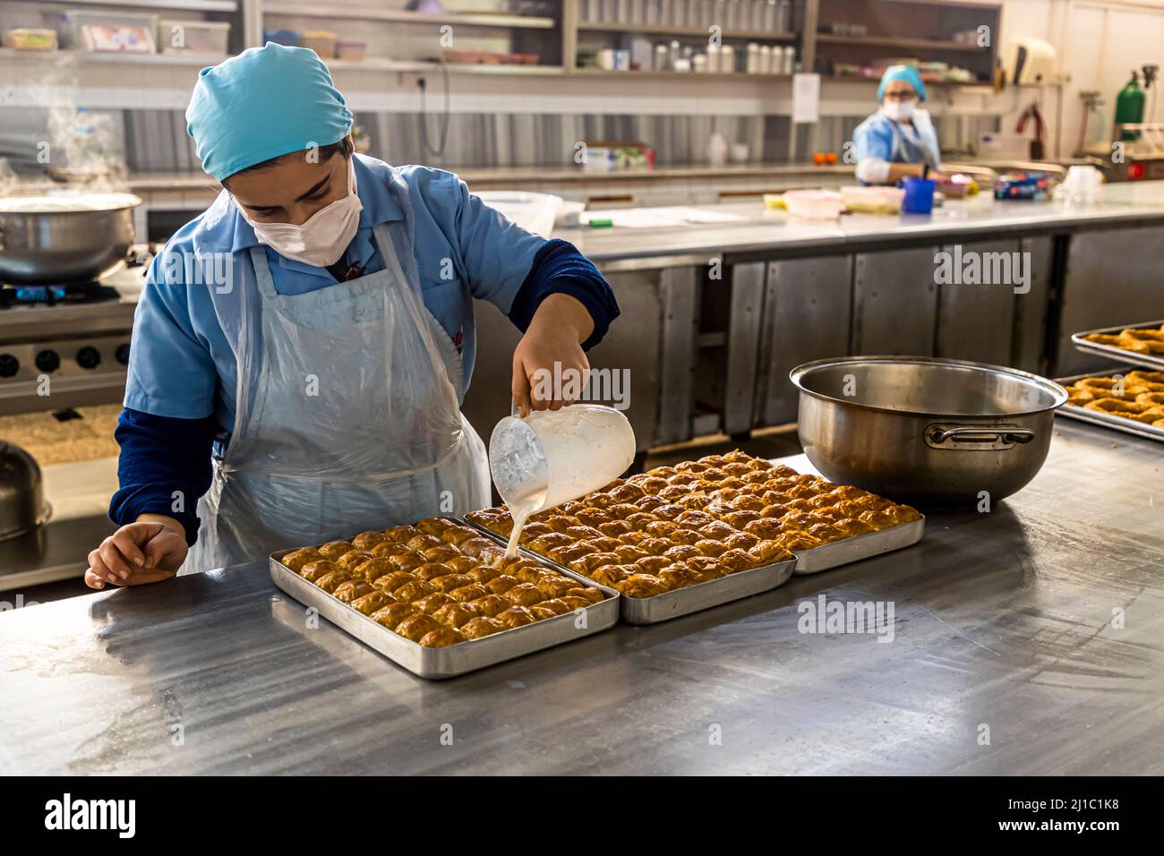 Manufactory of Patisserie Petek Pastanesi in Famagusta, Turkish Republic of Northern Cyprus (TRNC) Stock Photo