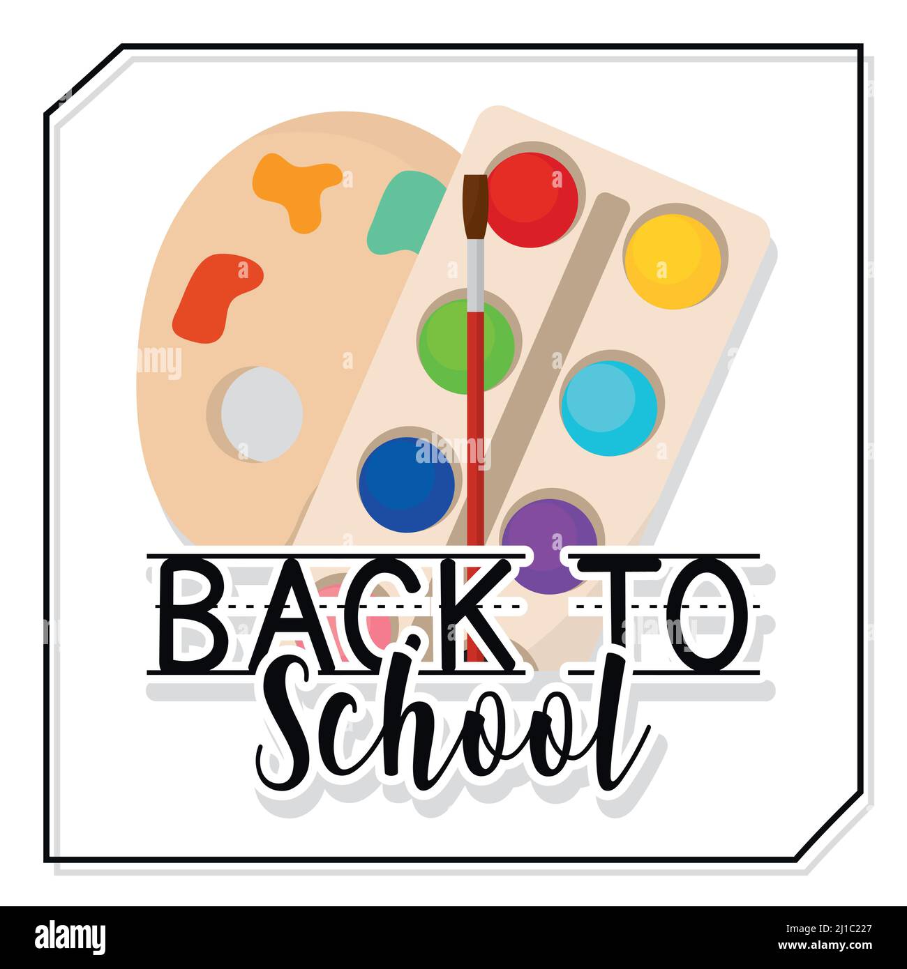 Poster paint back to school vector illustration Stock Vector Image ...