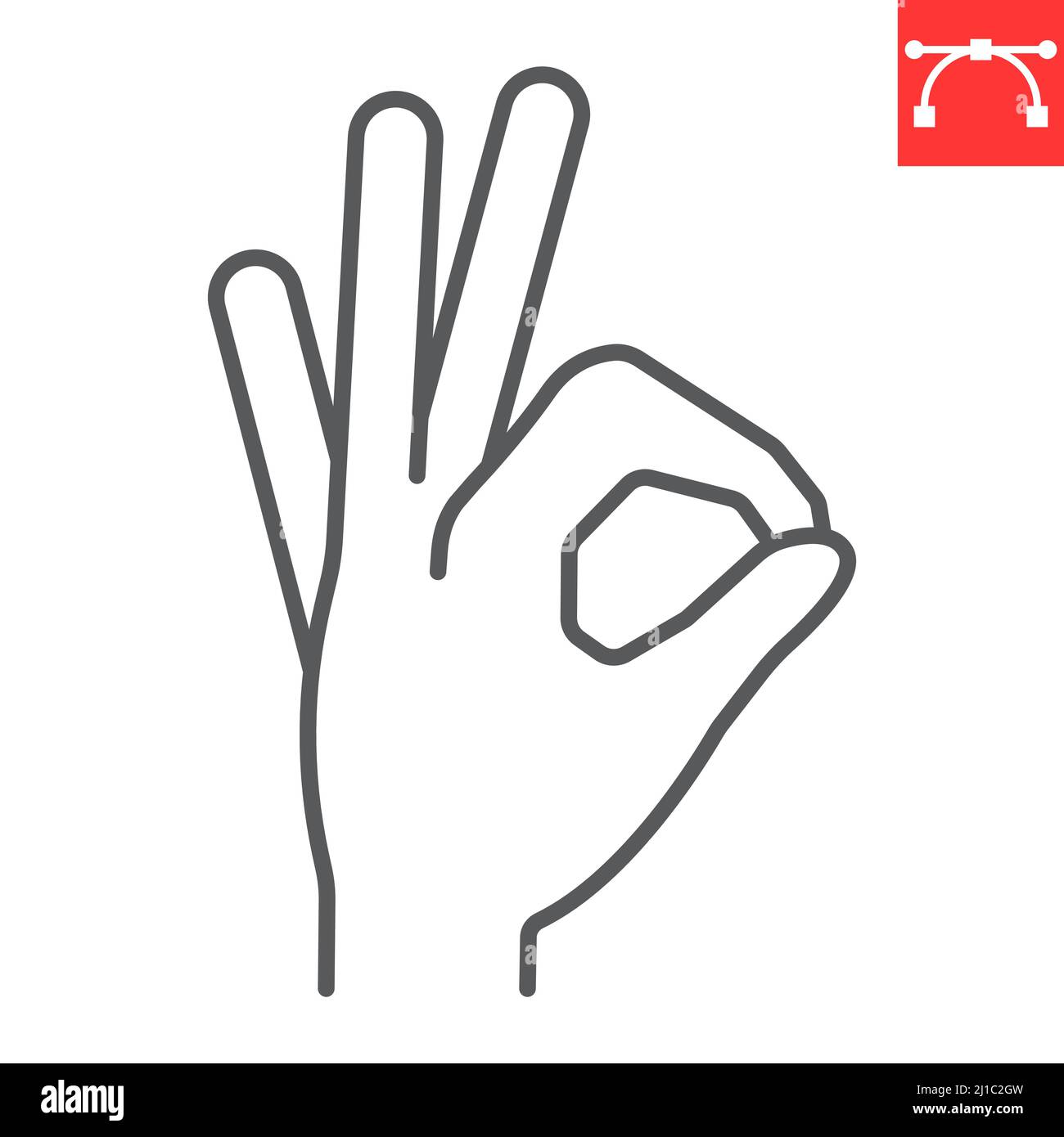 Okay gesture line icon Stock Vector Image & Art - Alamy