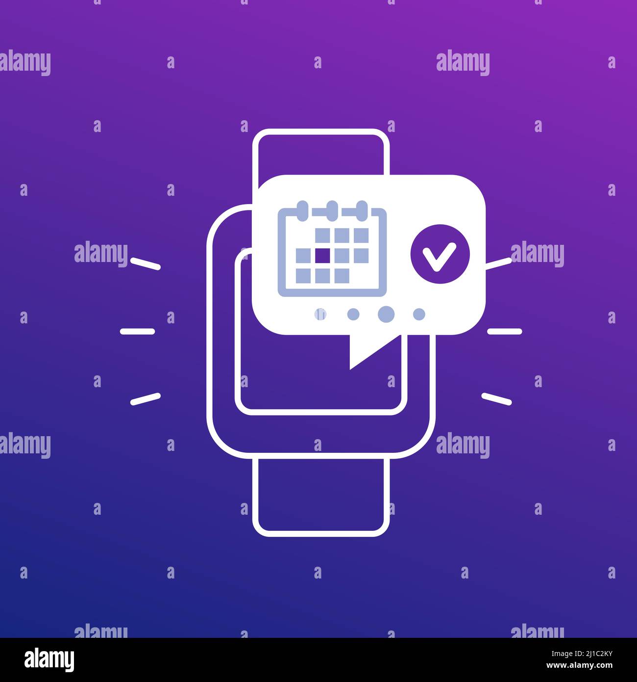 appointment, event schedule in smart watch icon Stock Vector Image ...