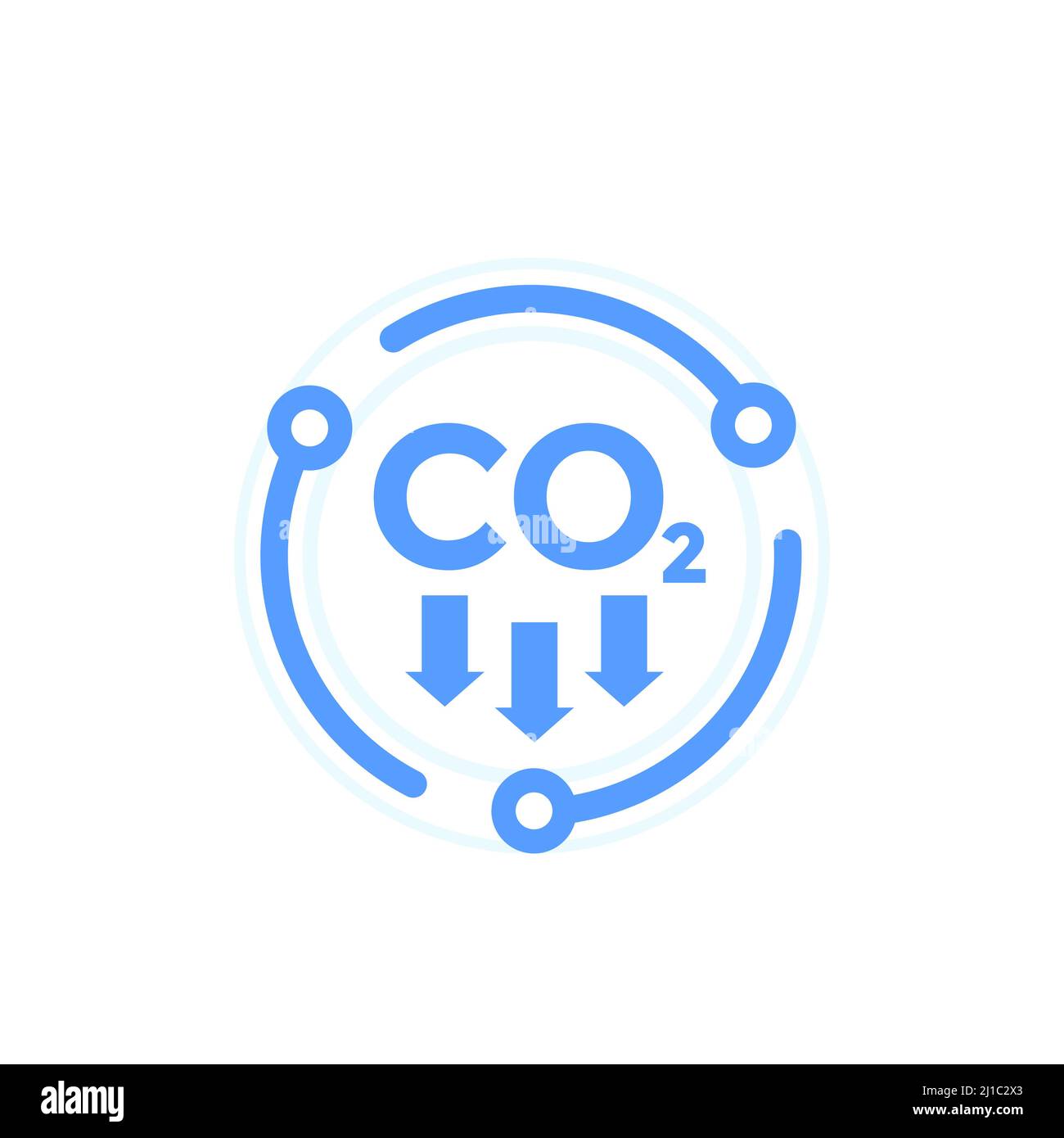 carbon dioxide emissions, reduce co2 emission icon Stock Vector Image