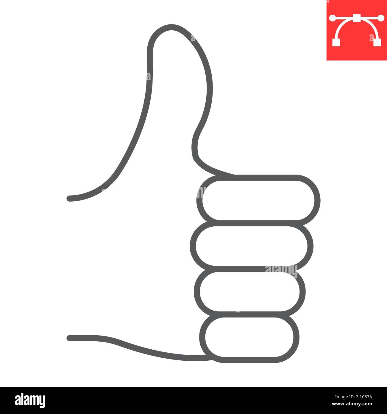 Thumbs up line icon Stock Vector