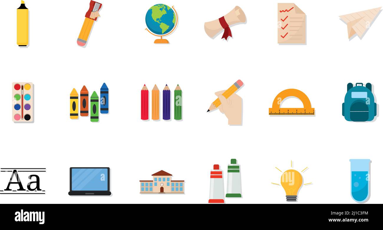Set supplies school vector illustration Stock Vector Image & Art - Alamy