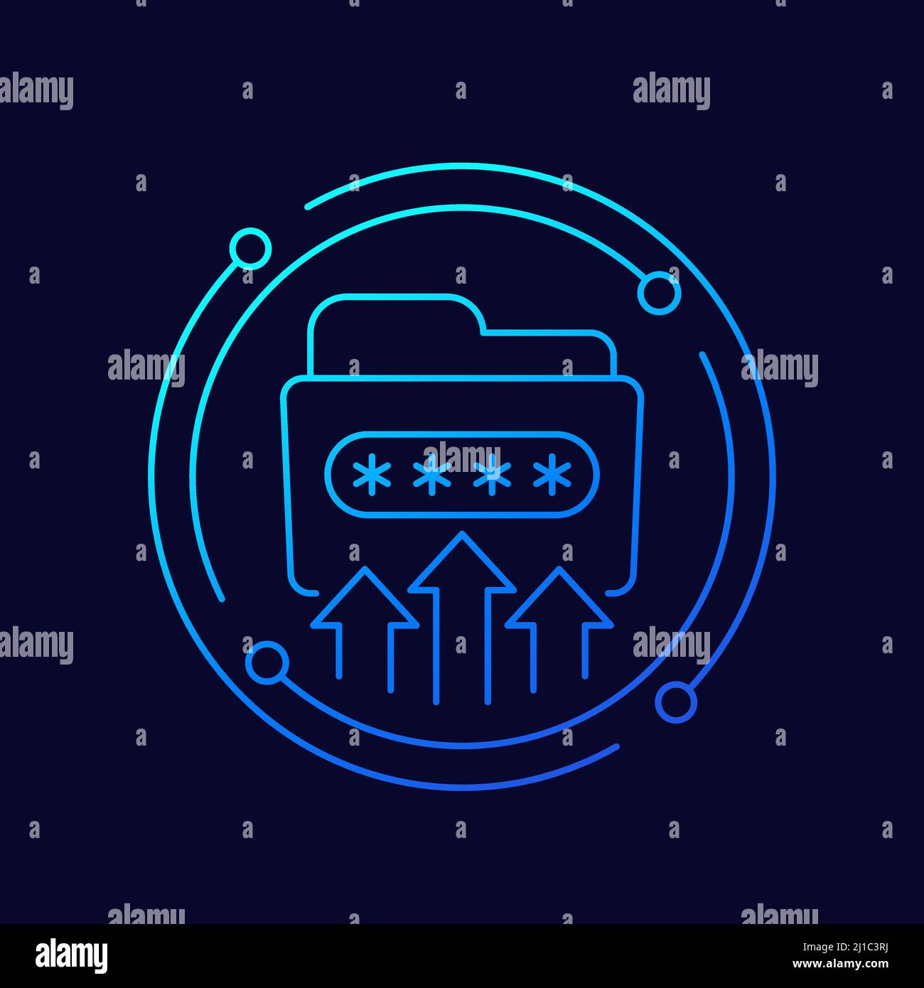 Move to folder with password, thin line icon Stock Vector Image & Art ...