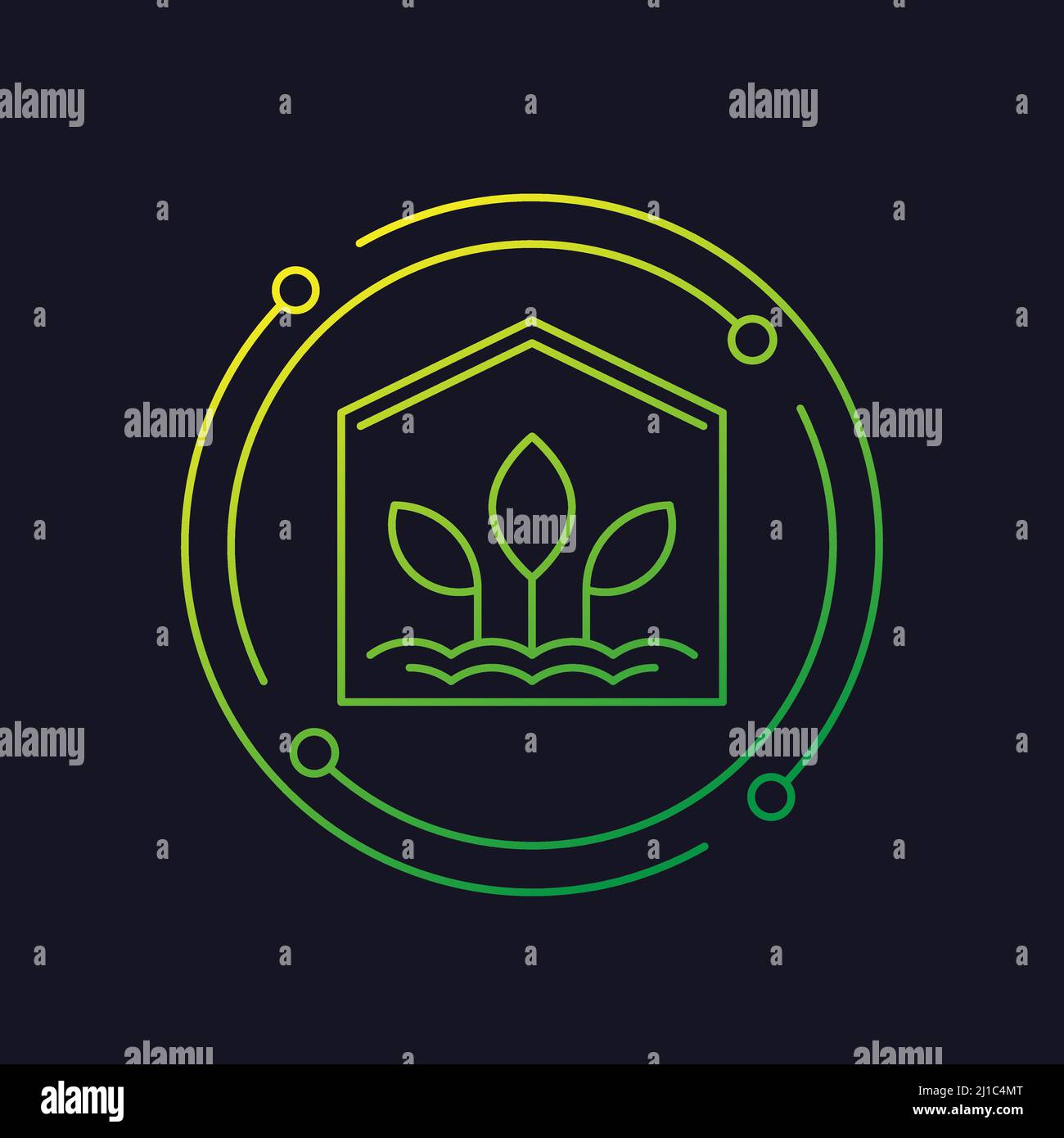 greenhouse line icon on dark Stock Vector Image & Art - Alamy