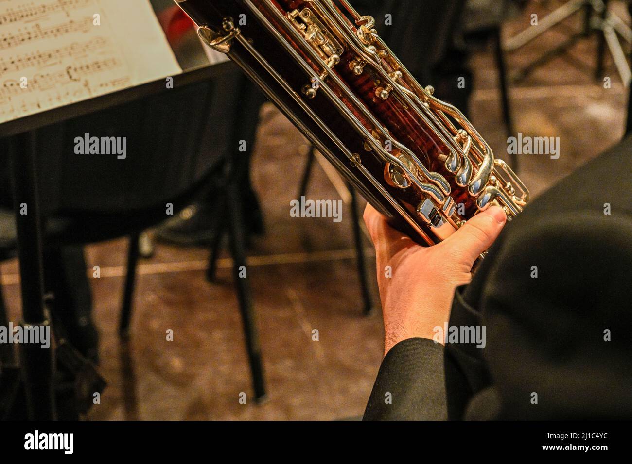 The bassoon is a woodwind instrument with a double reed Stock Photo Alamy