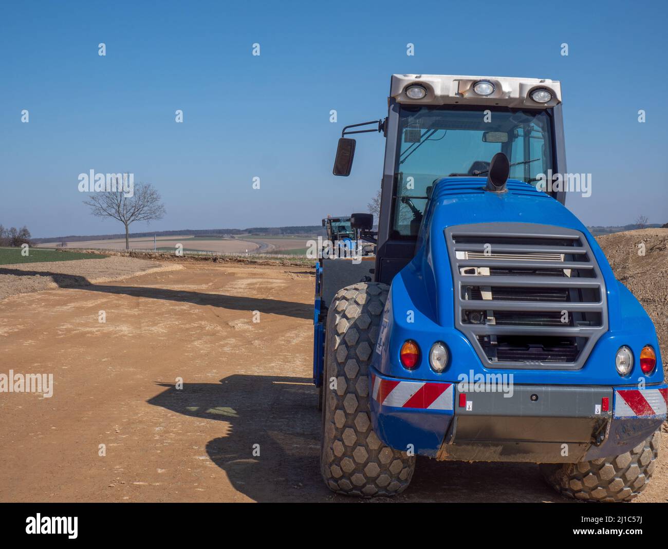 Bulldozer construction machine for new roads Stock Photo