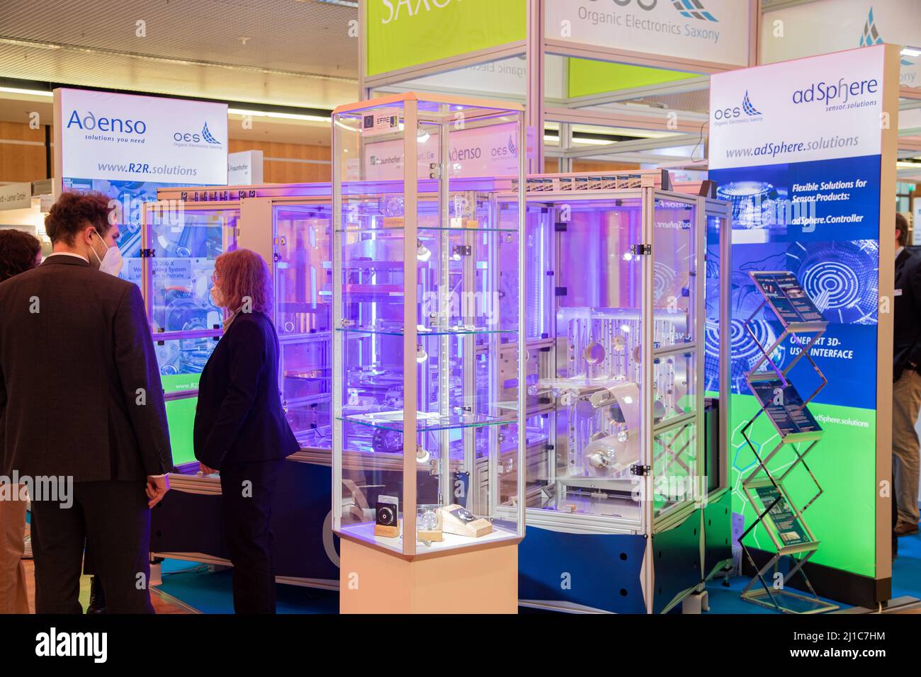 Munich, Germany. 24th Mar, 2022. Adenso adSphere OES 3D printer at the Lopec trade fair on March 24, 2022 in Munich, Germany. The LOPEC is a yearly hold trade fair for organic and printed electrinics. (Photo by Alexander Pohl/Sipa USA) Credit: Sipa USA/Alamy Live News Stock Photo