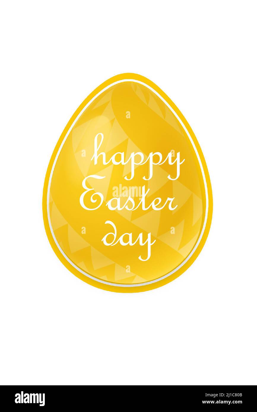 Golden egg - happy Easter Day Stock Photo