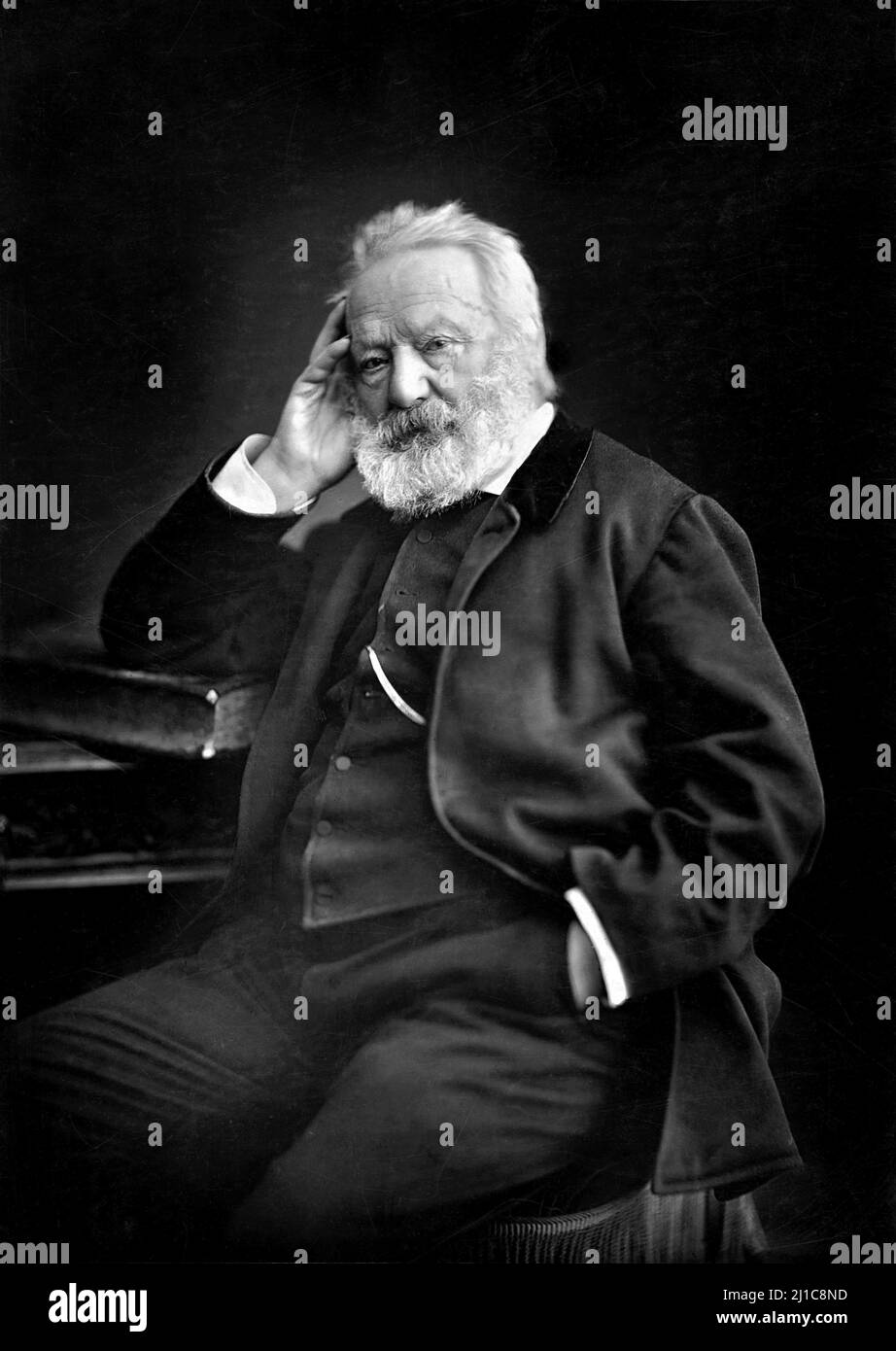 Victor Hugo. Portrait of the French poet, novelist and dramatist, Victor Marie Hugo (1802-1885) by Nadar, 1884 Stock Photo