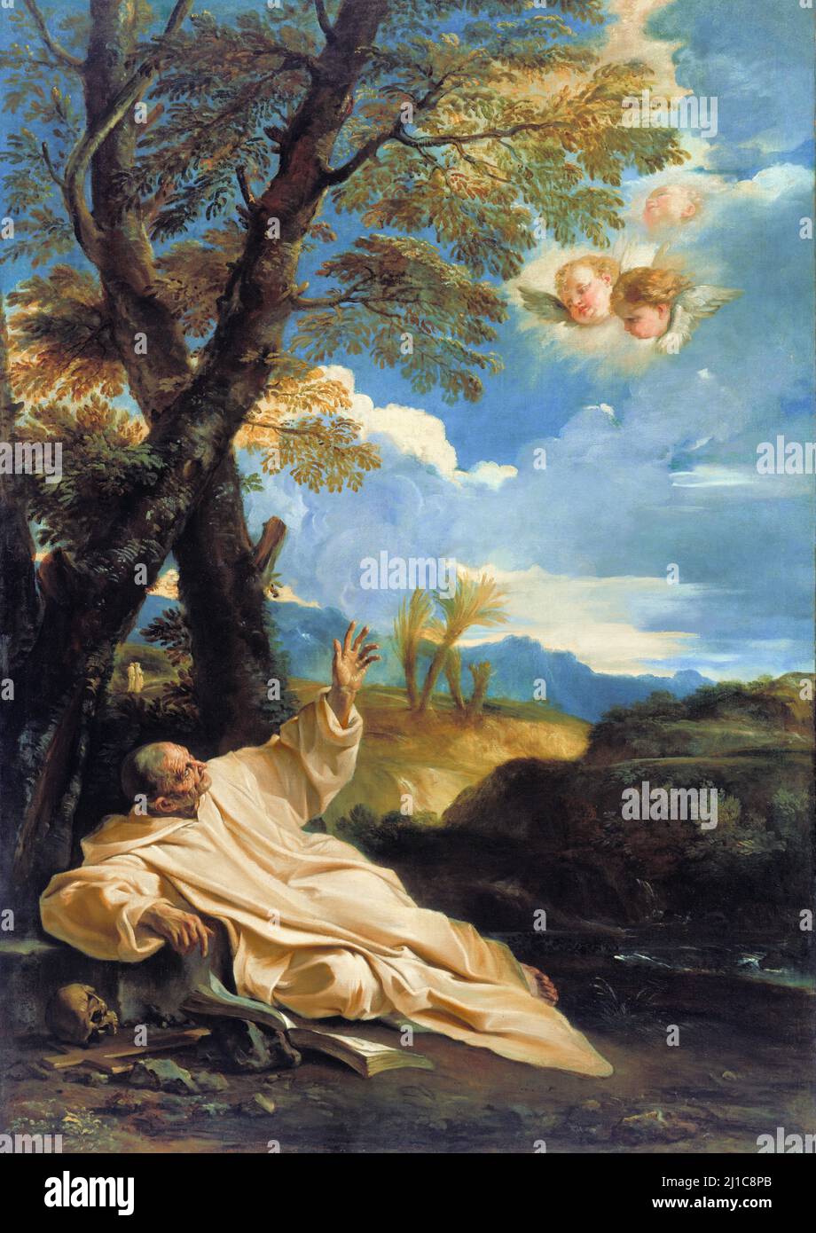 The Vision of Saint Bruno by Pier Francesco Mola (1612-1666), oil on canvas, 1660 Stock Photo