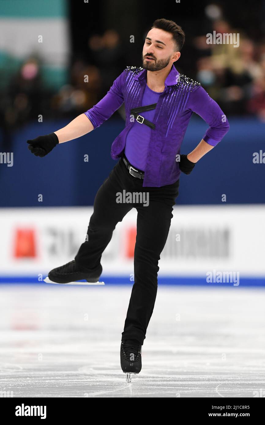 Kevin AYMOZ (FRA), during Men Short Program at the ISU World Figure